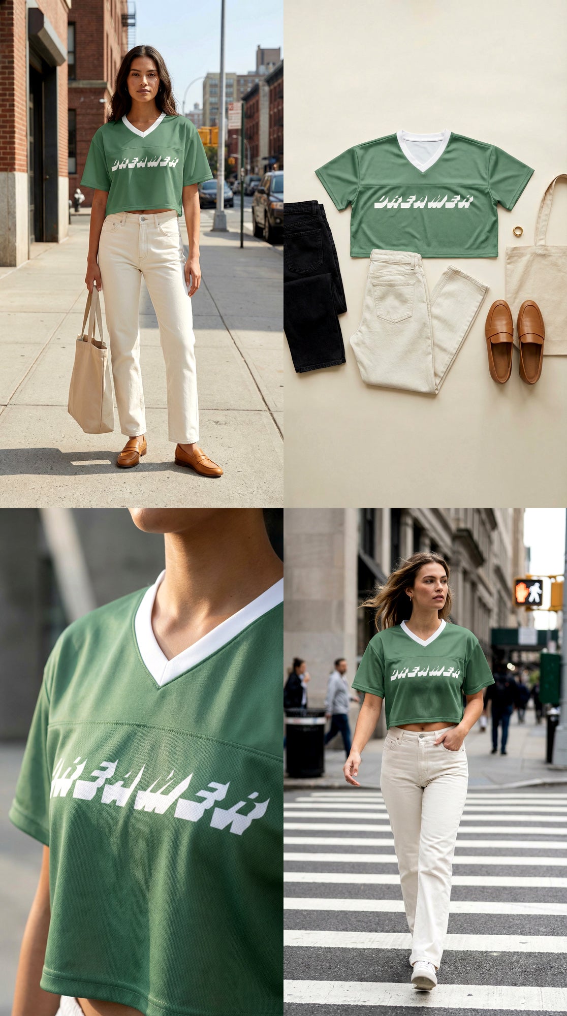 Cropped Football Shirt - Shale