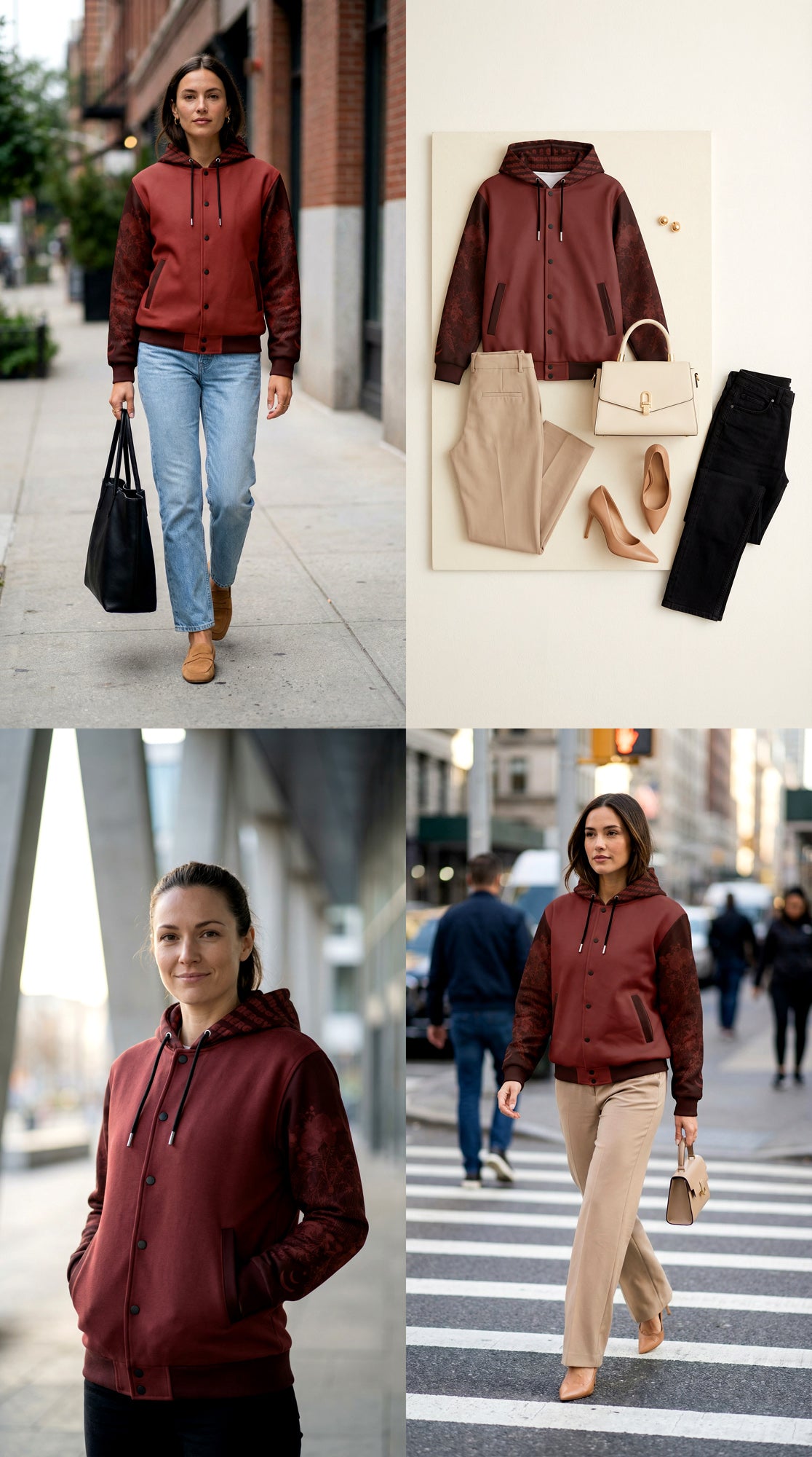 Hooded Baseball Jacke - Russet