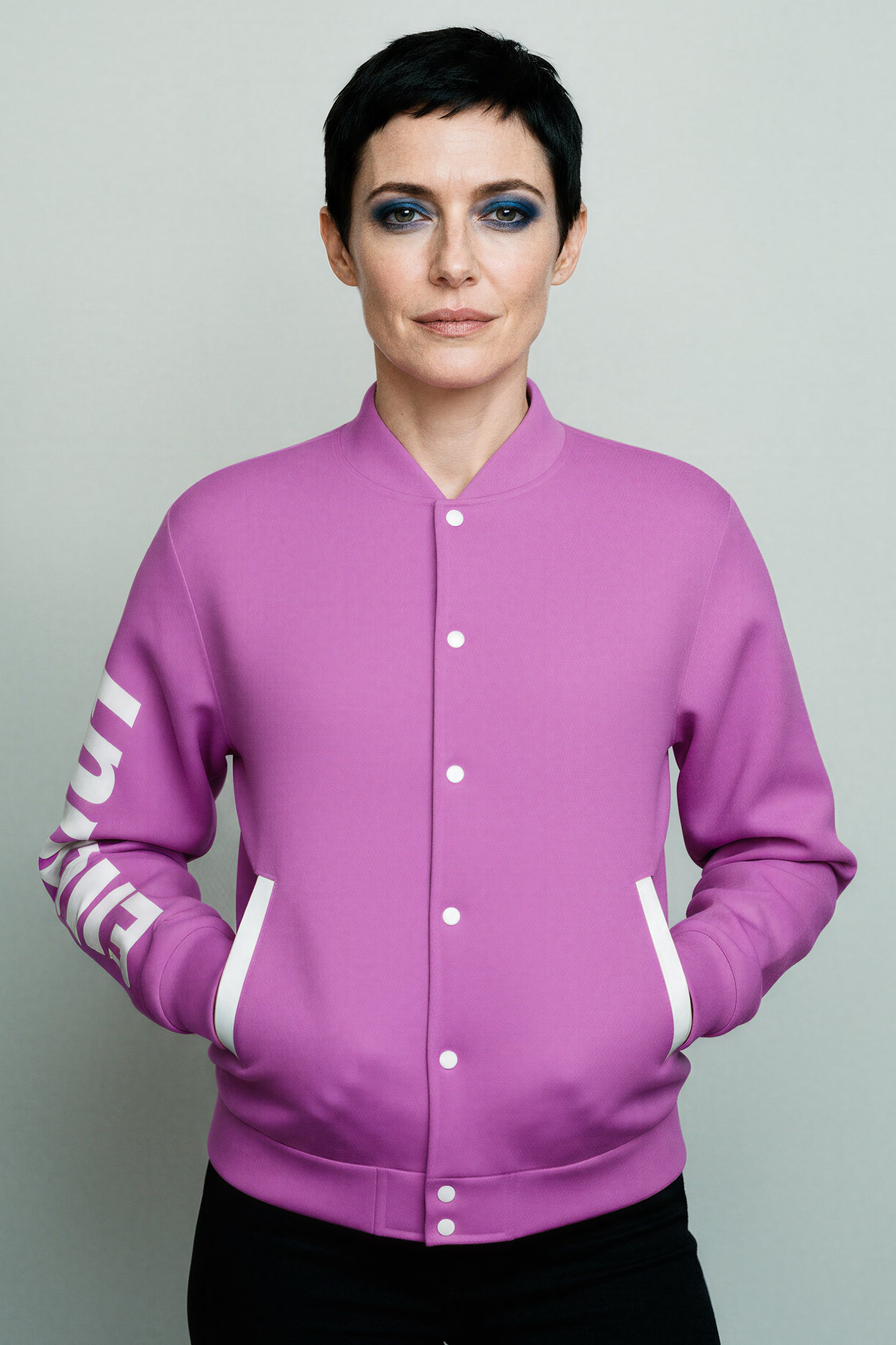 Baseball-Jacke - ElectricFuchsia