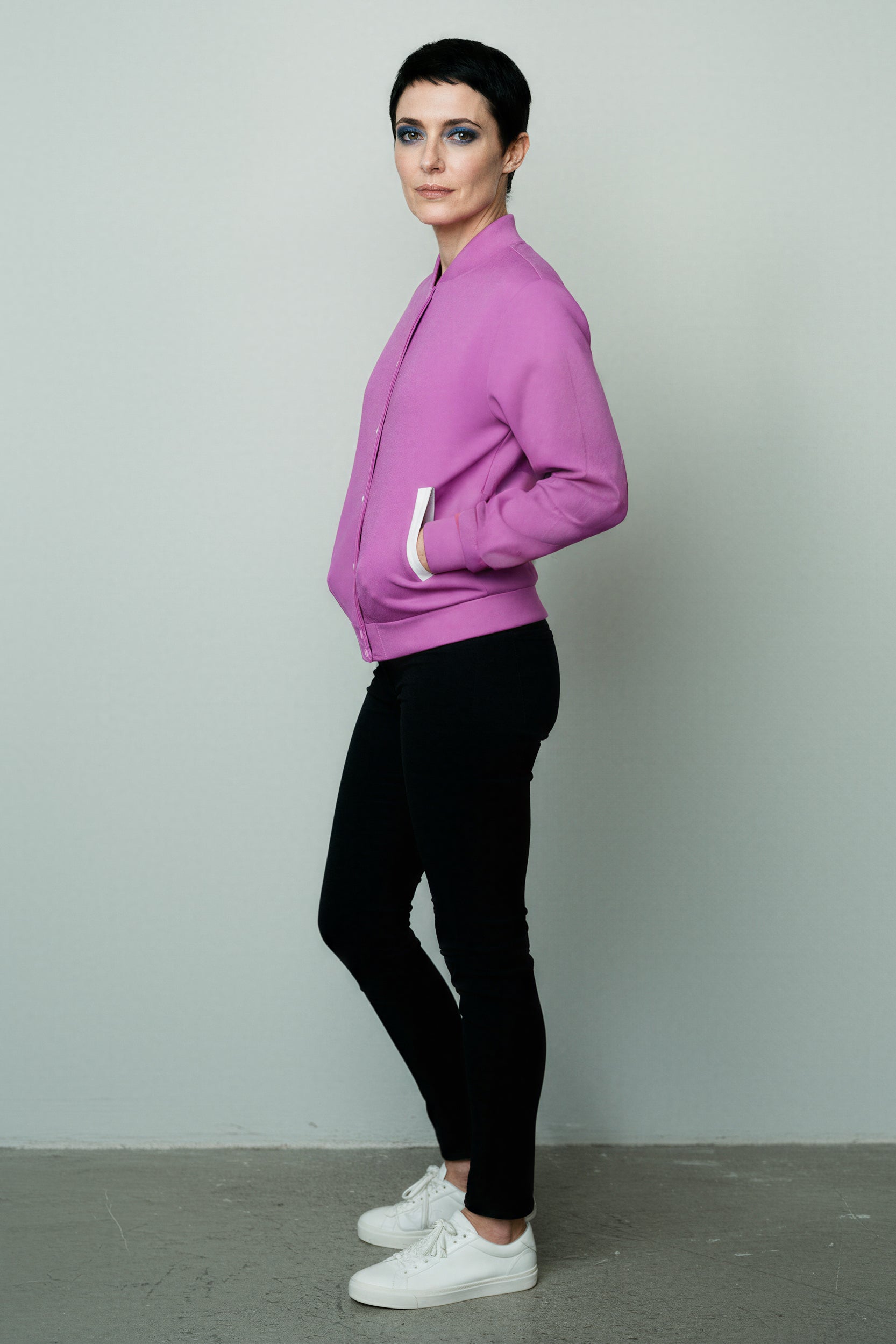 Baseball-Jacke - ElectricFuchsia