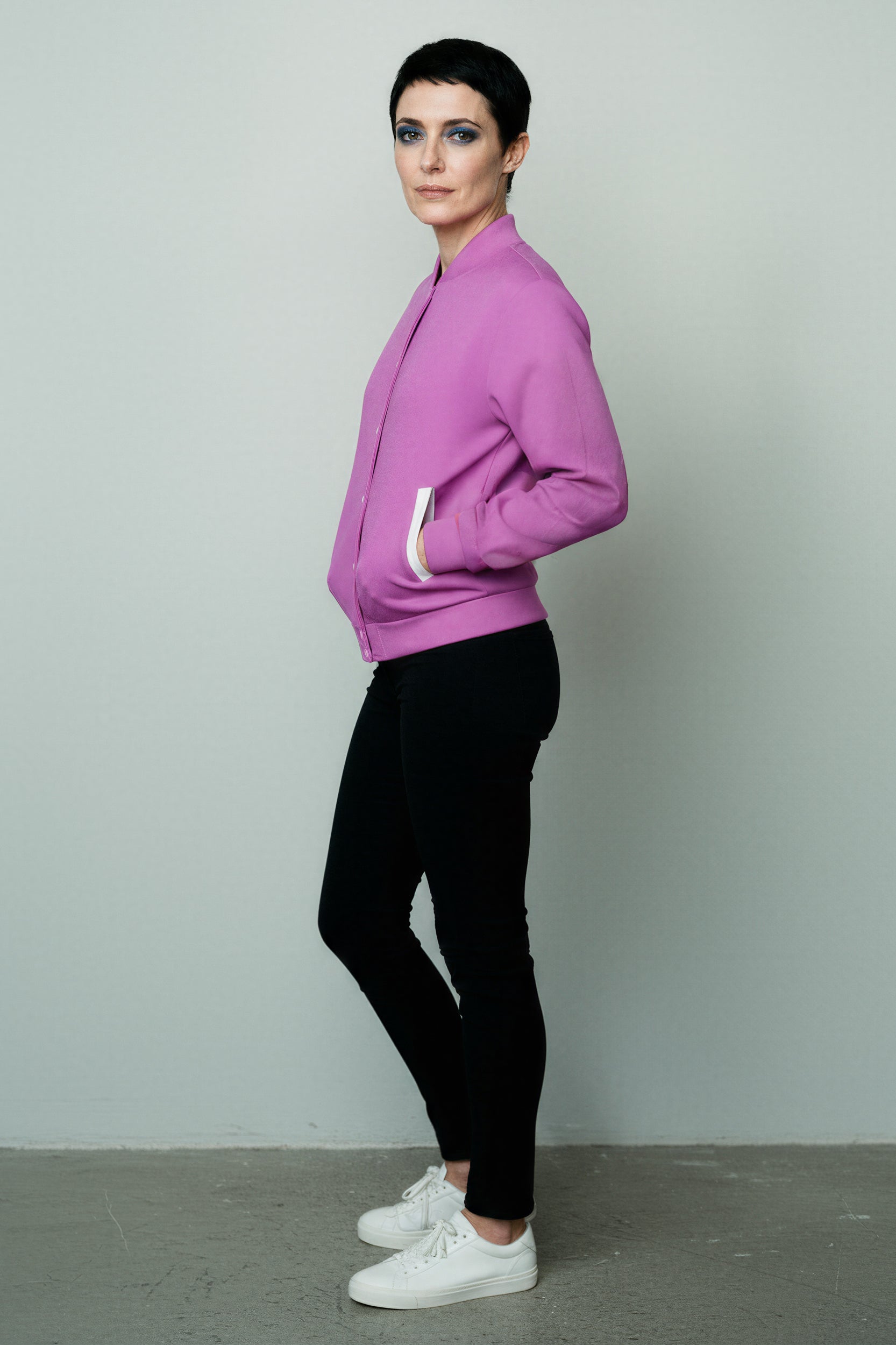 Baseball-Jacke - ElectricFuchsia