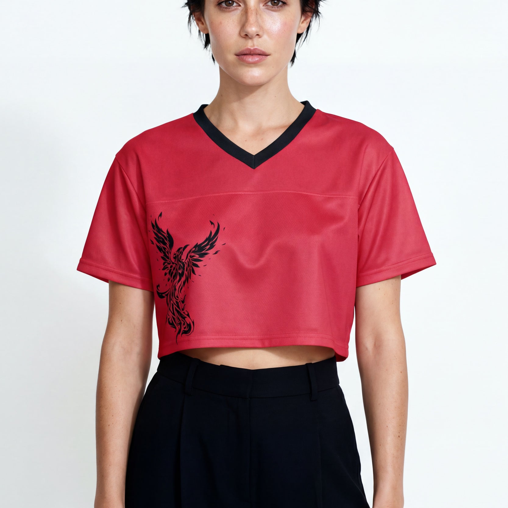Cropped Football Shirt - Berry