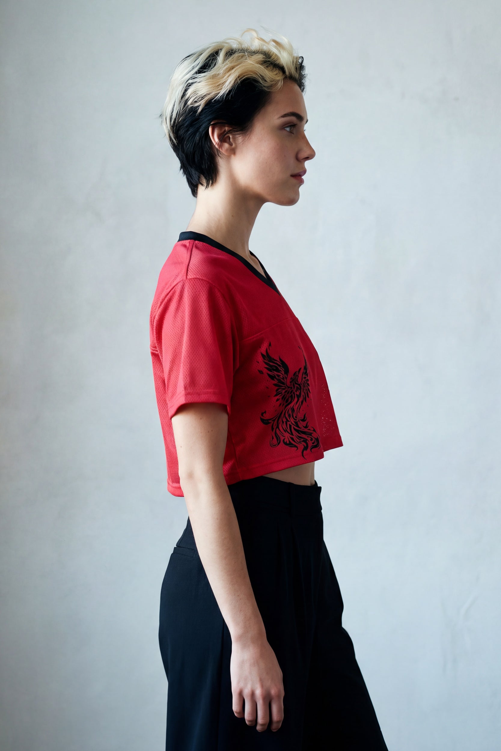 Cropped Football Shirt - Berry