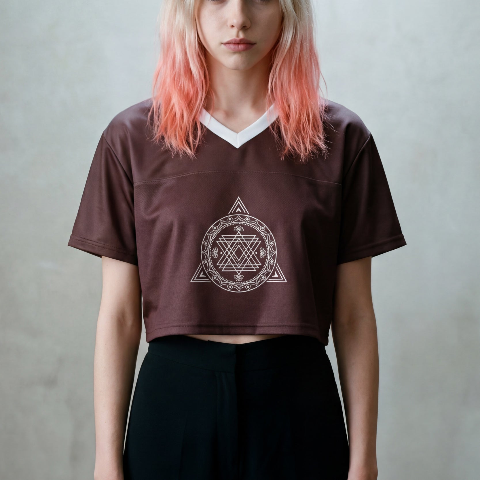 Cropped Football Shirt - Choco