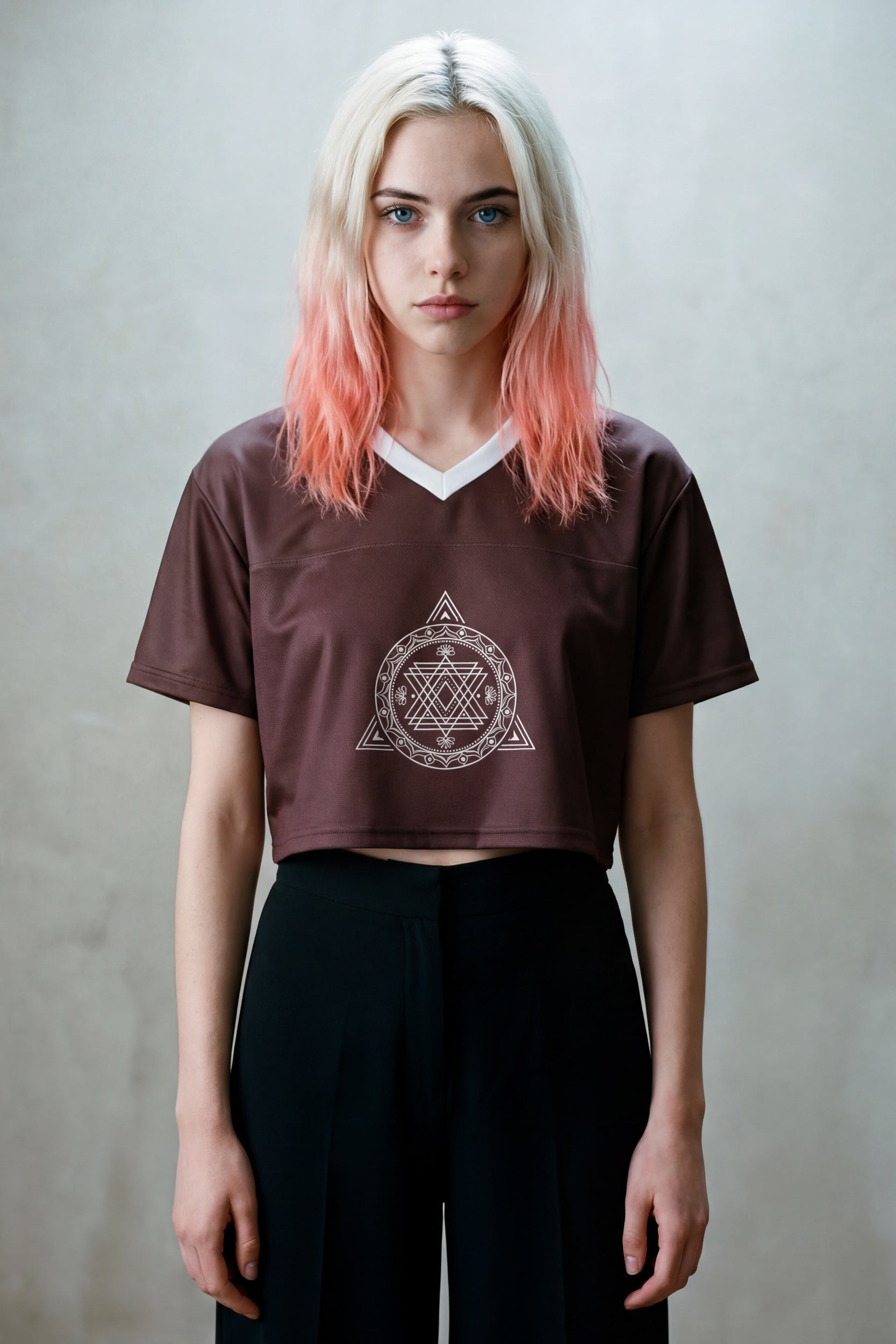 Cropped Football Shirt - Choco
