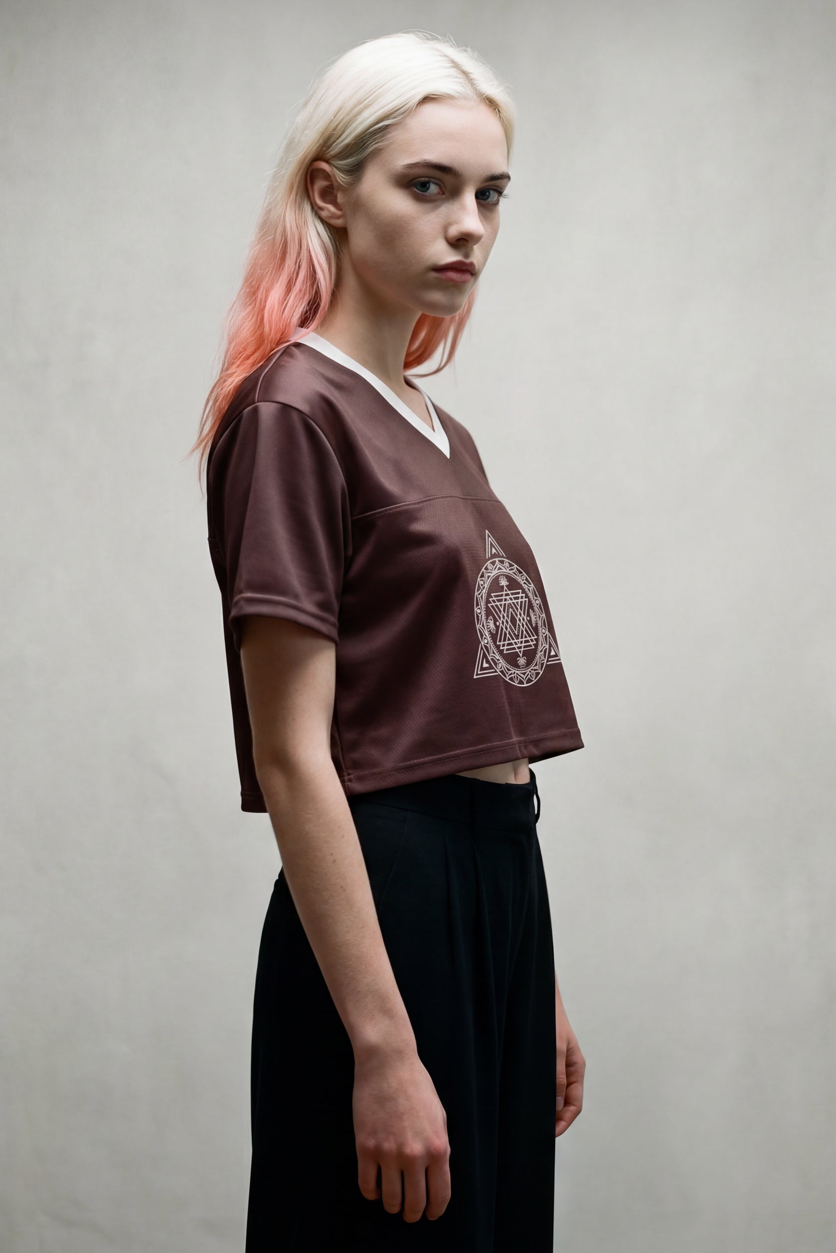 Cropped Football Shirt - Choco