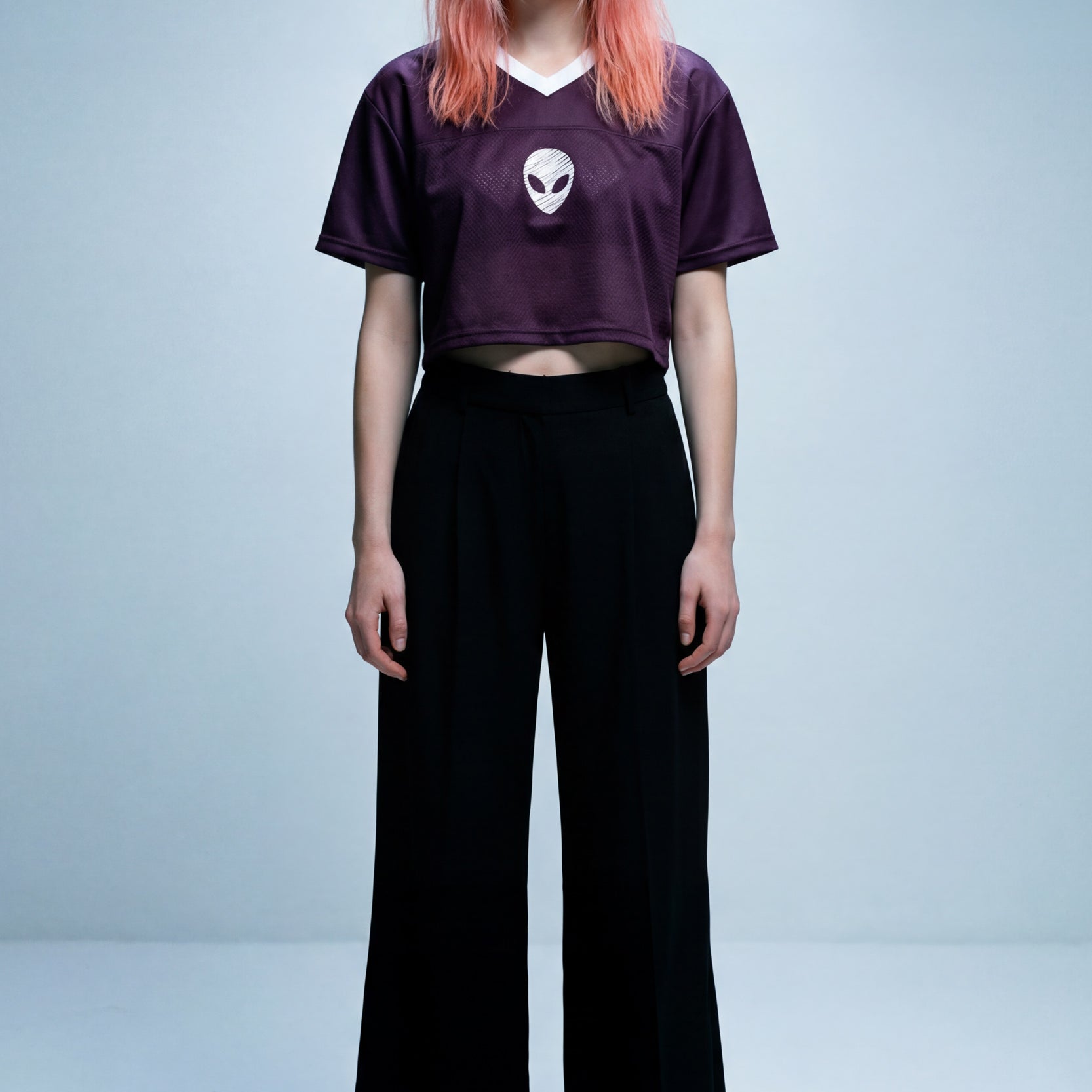 Cropped Football Shirt - Mauve
