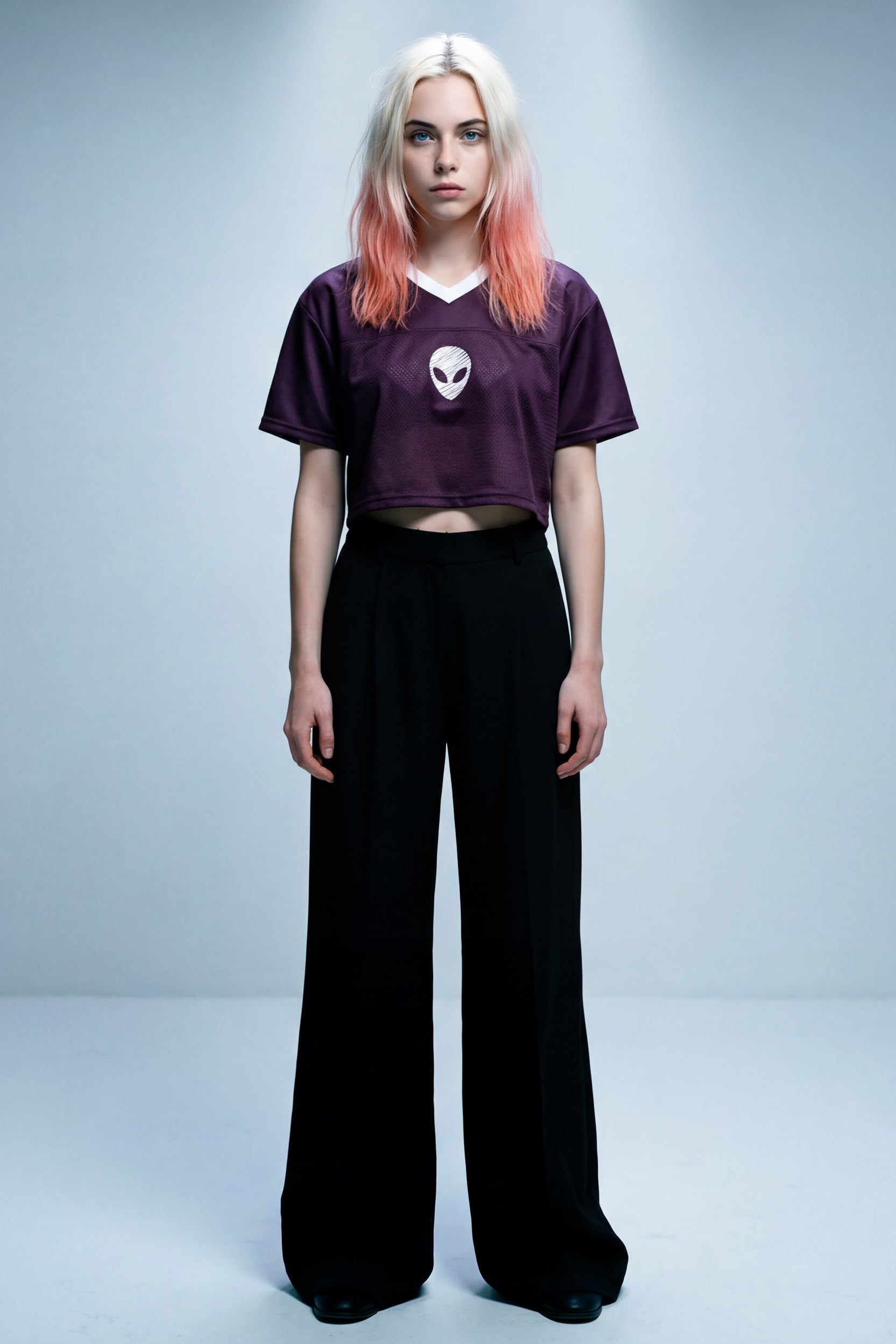 Cropped Football Shirt - Mauve