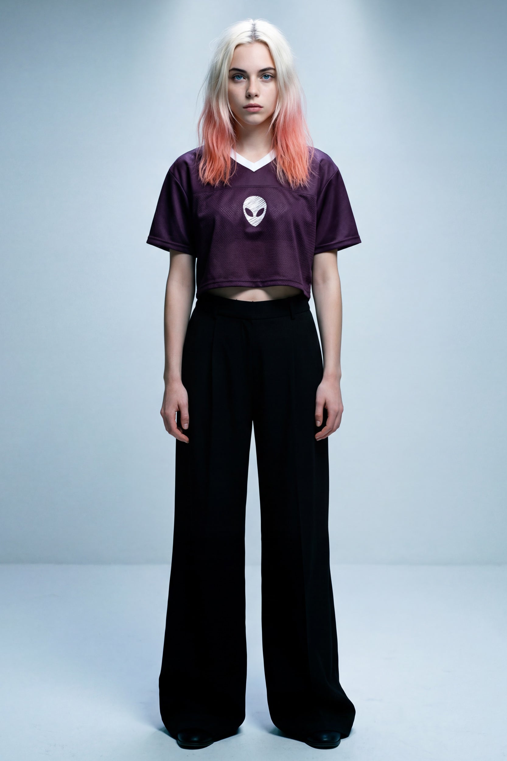 Cropped Football Shirt - Mauve