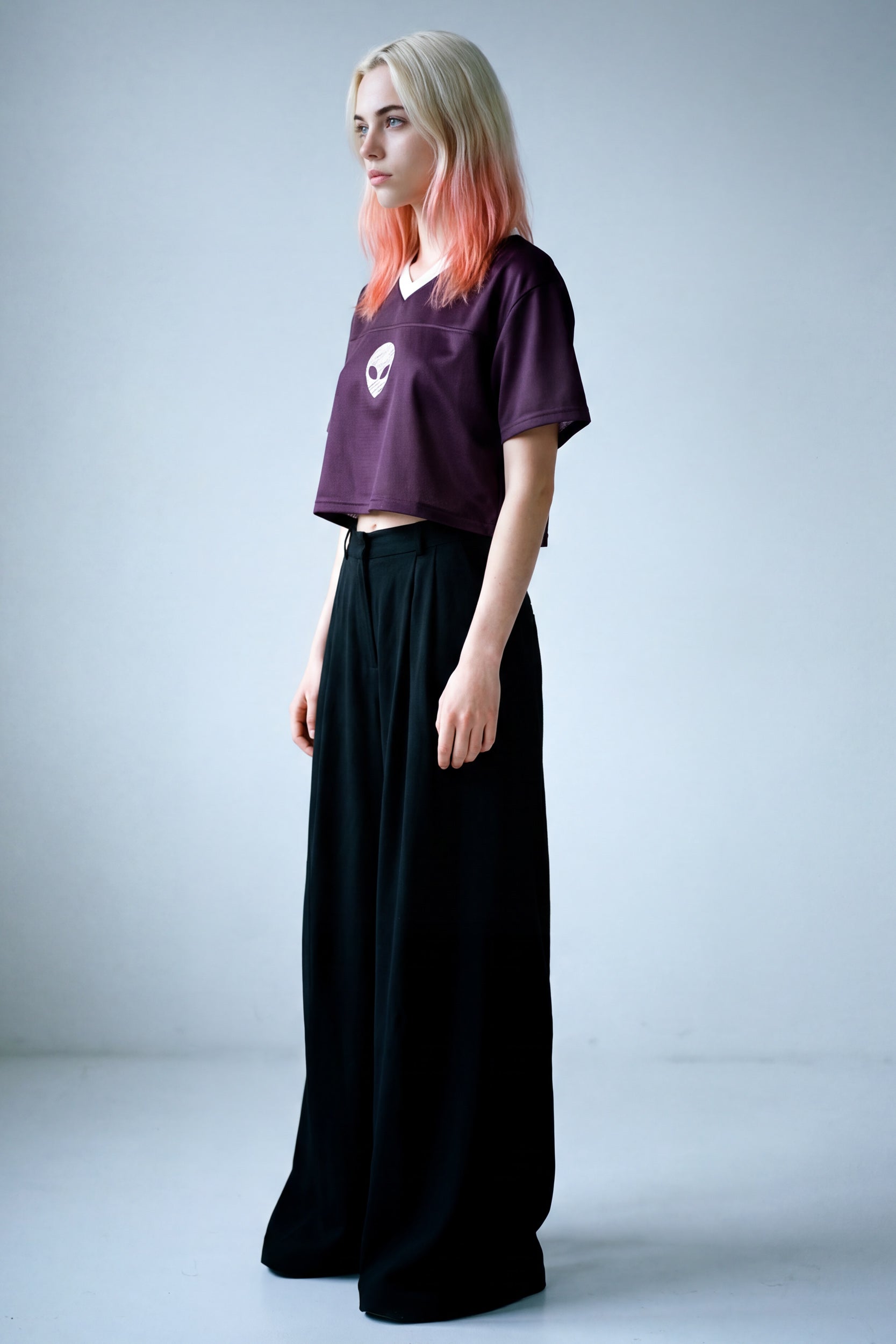 Cropped Football Shirt - Mauve