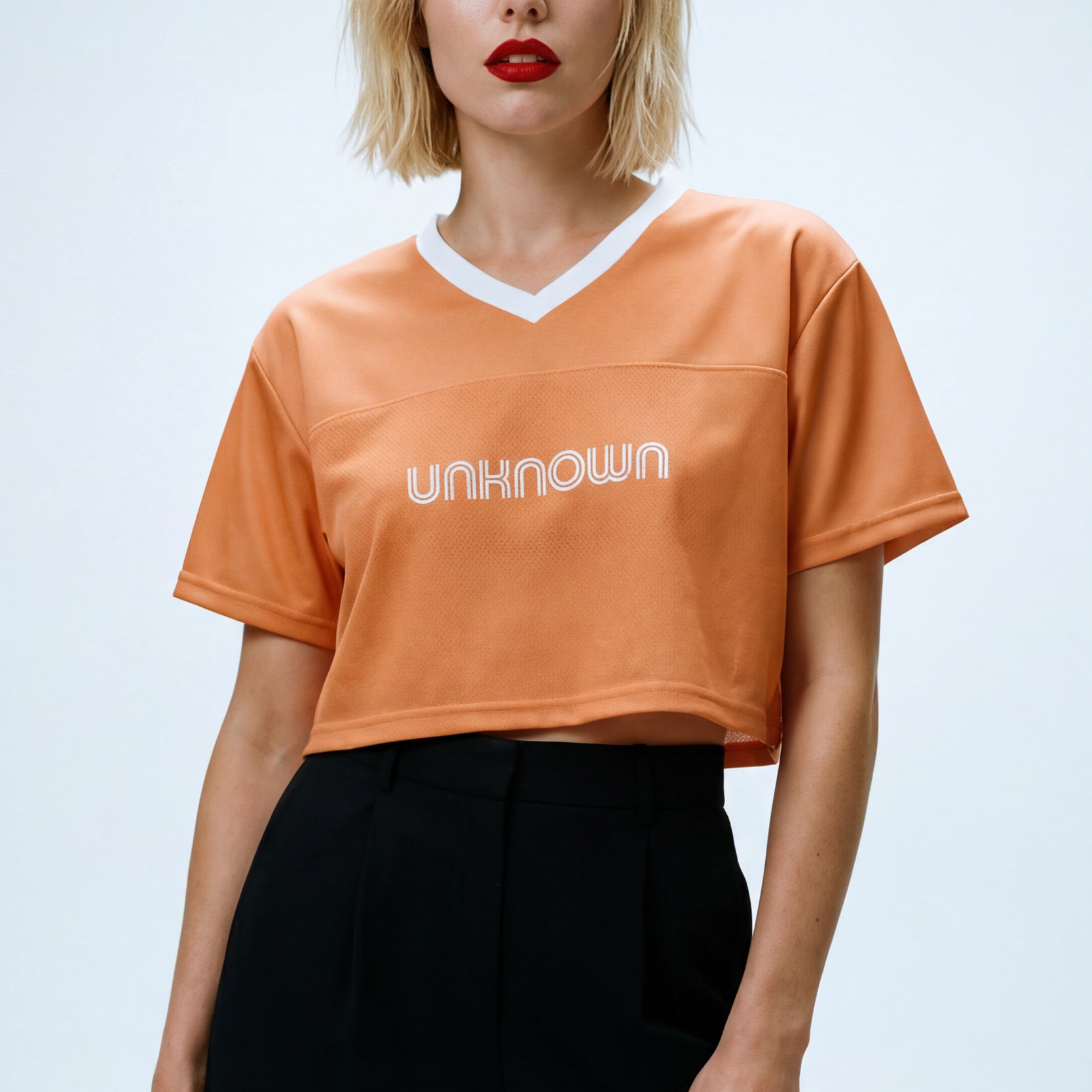 Cropped Football Shirt - Melon