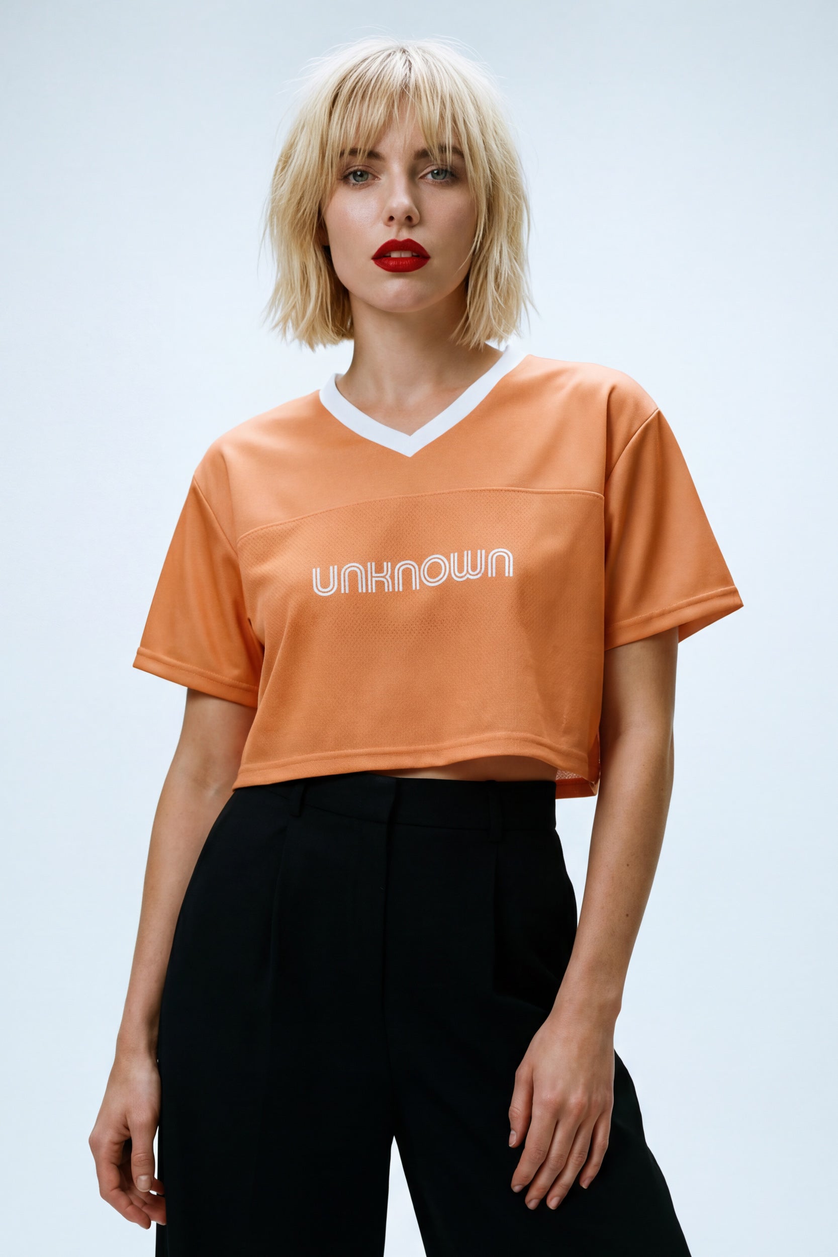 Cropped Football Shirt - Melon