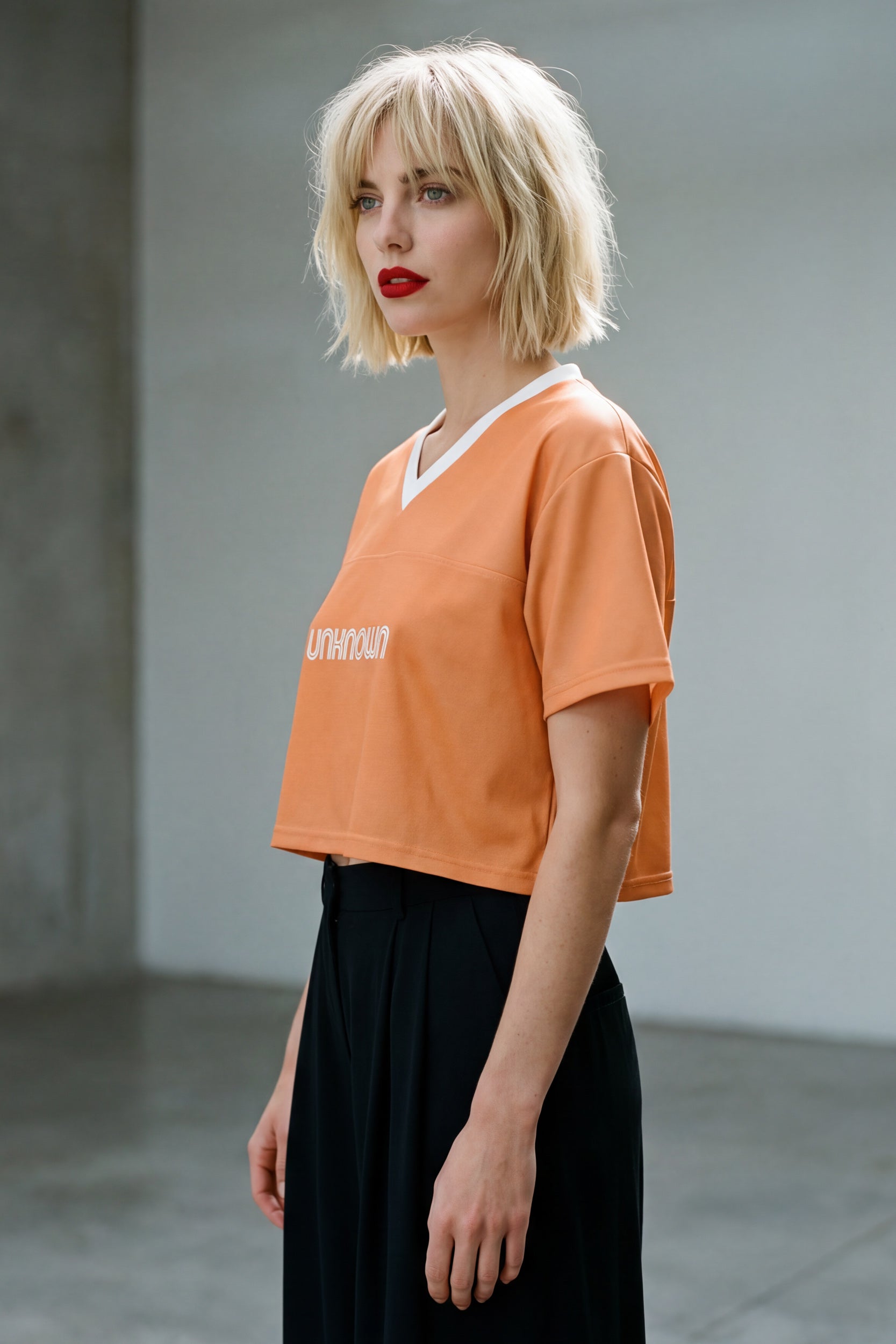 Cropped Football Shirt - Melon