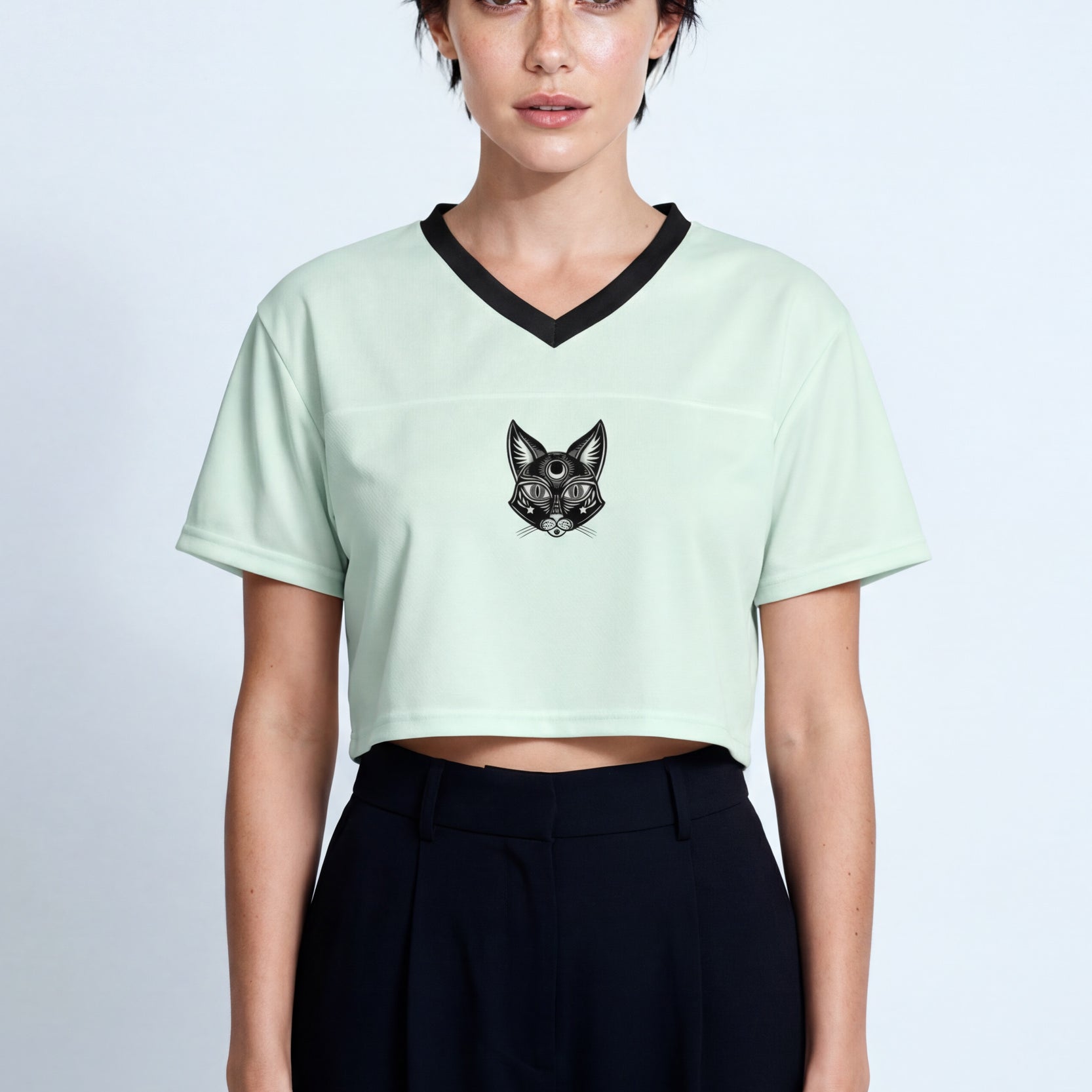 Cropped Football Shirt - Mint