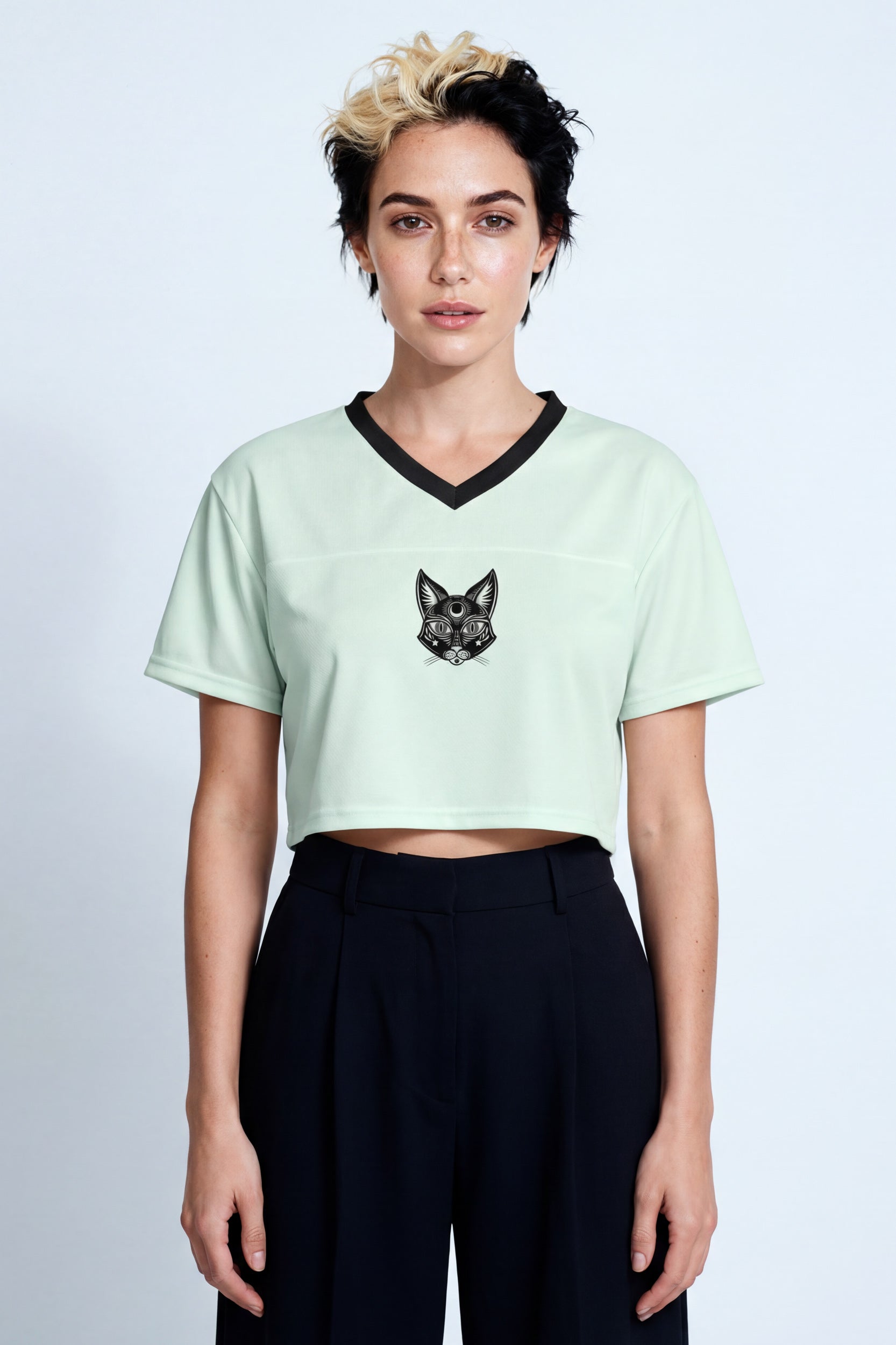 Cropped Football Shirt - Mint