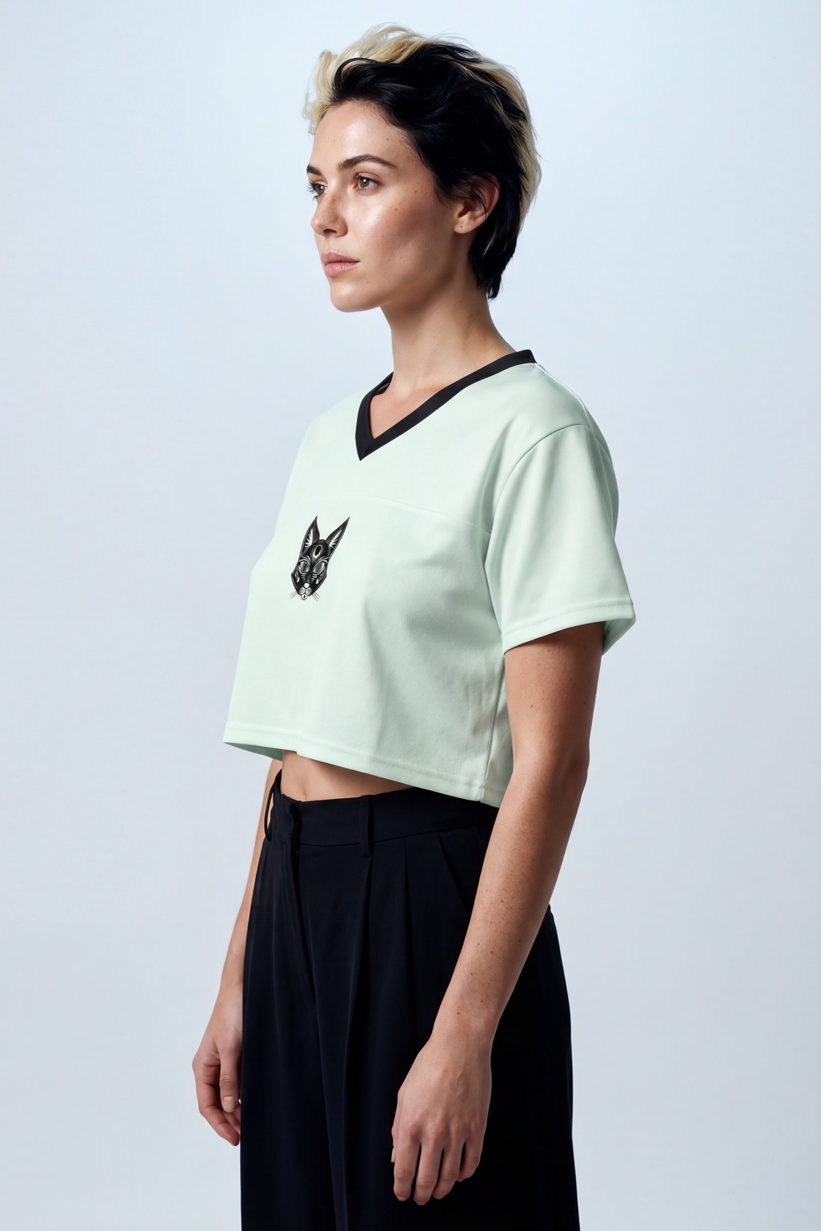 Cropped Football Shirt - Mint