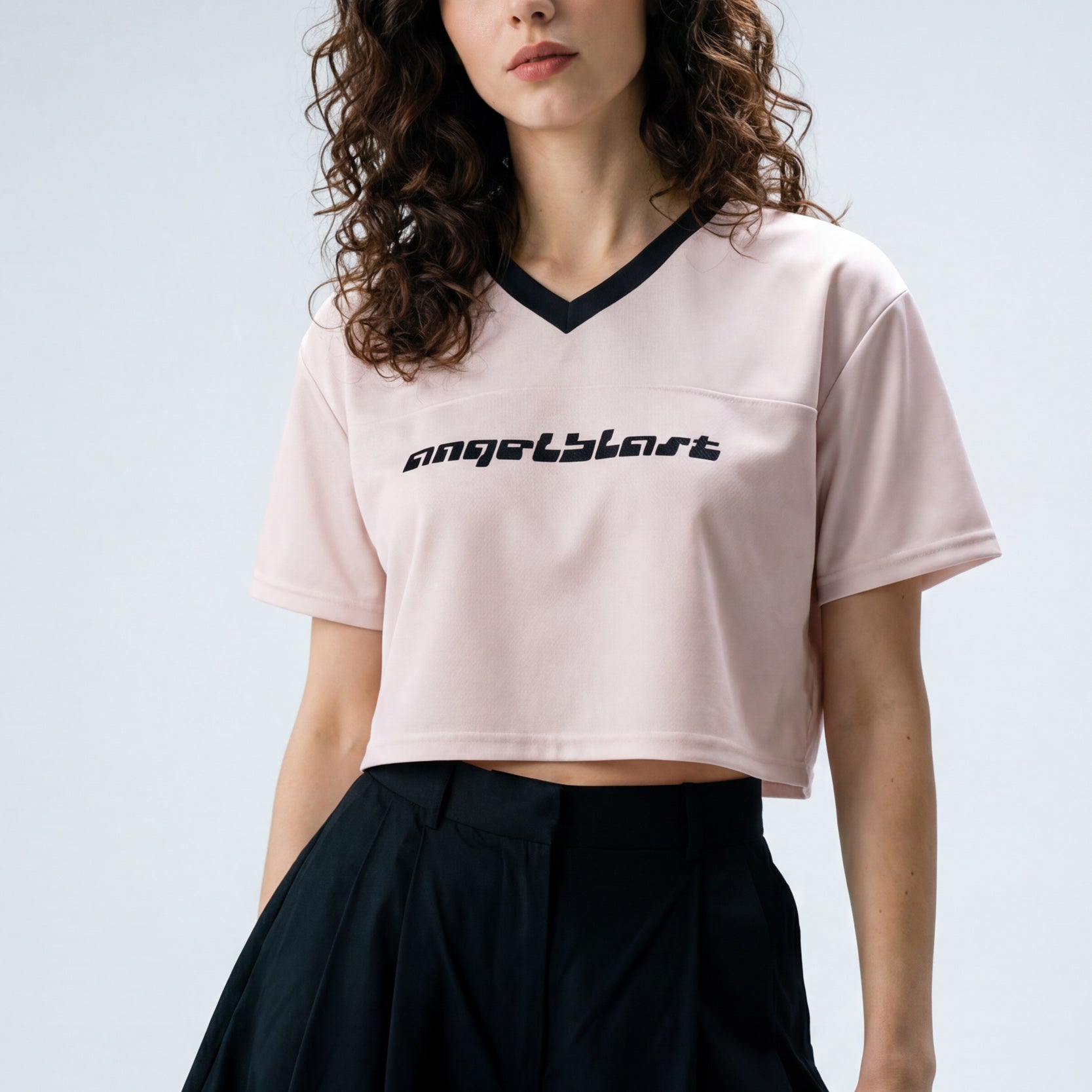 Cropped Football Shirt - Rose