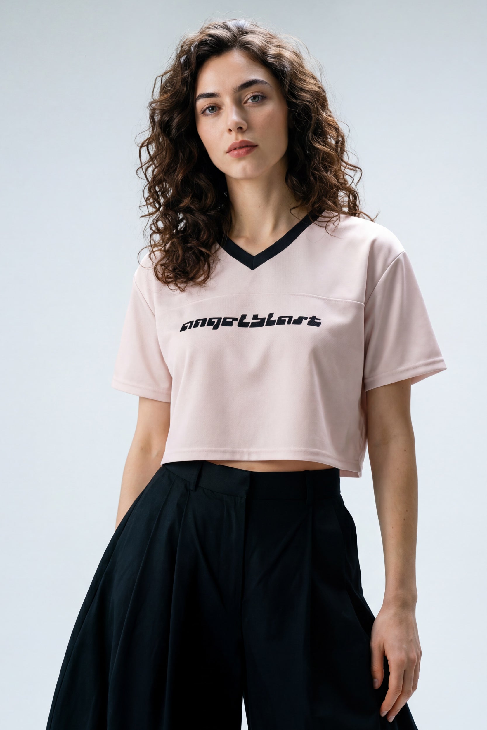 Cropped Football Shirt - Rose