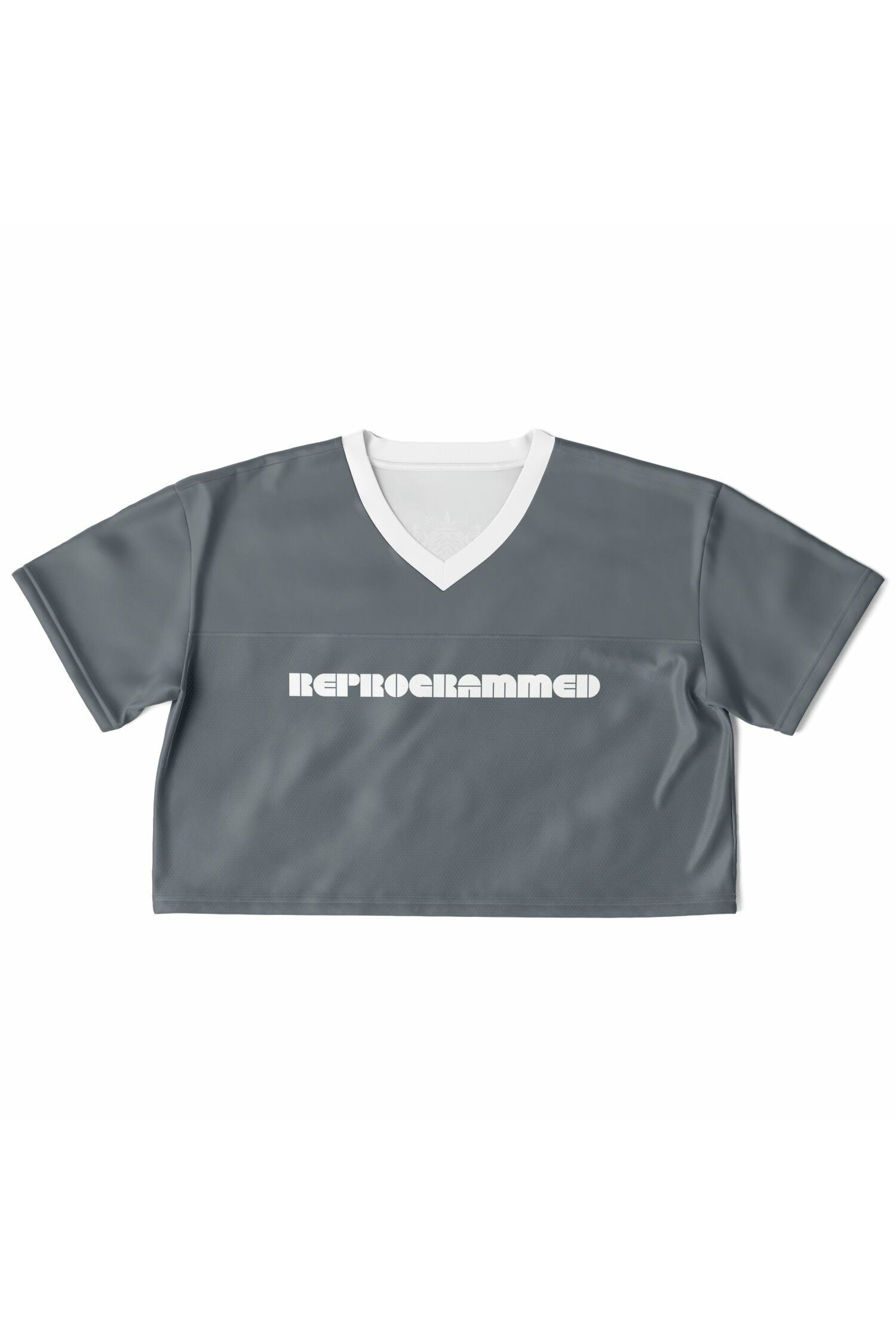 Cropped Football Shirt - Silver