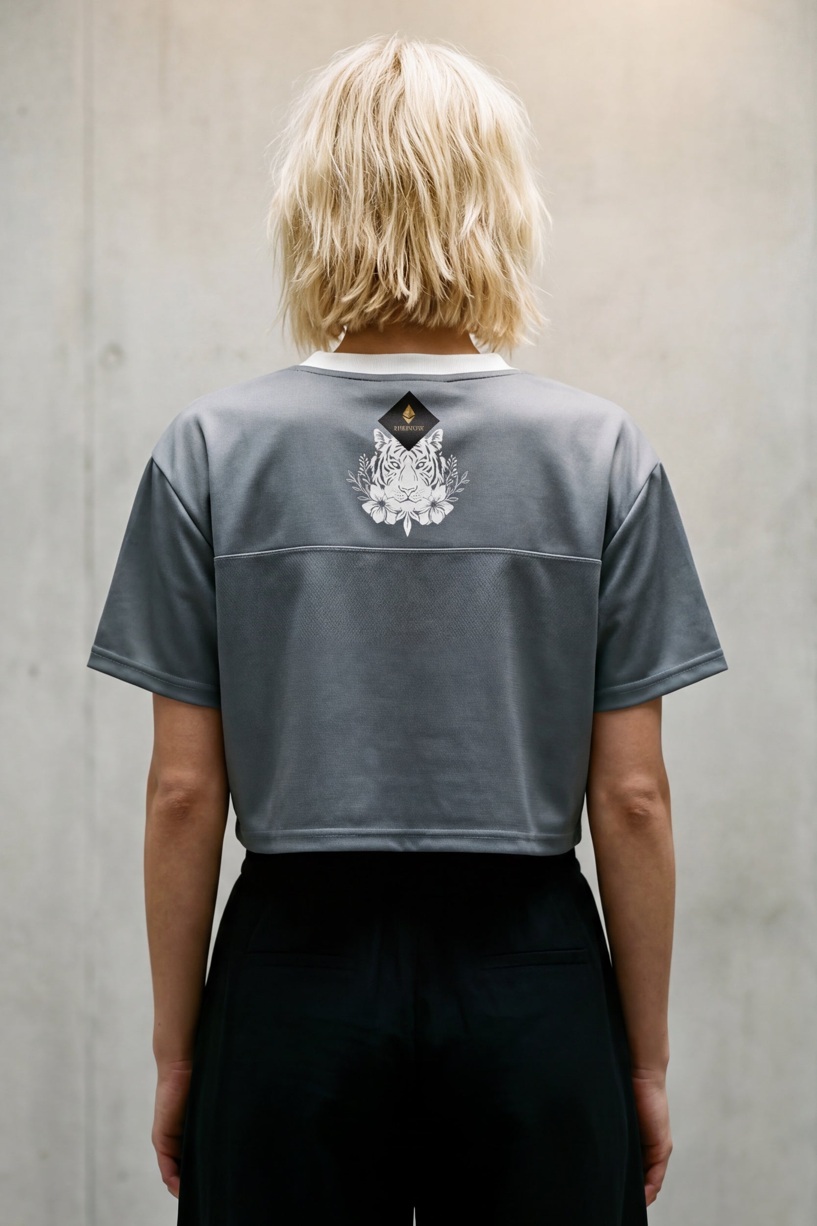 Cropped Football Shirt - Silver