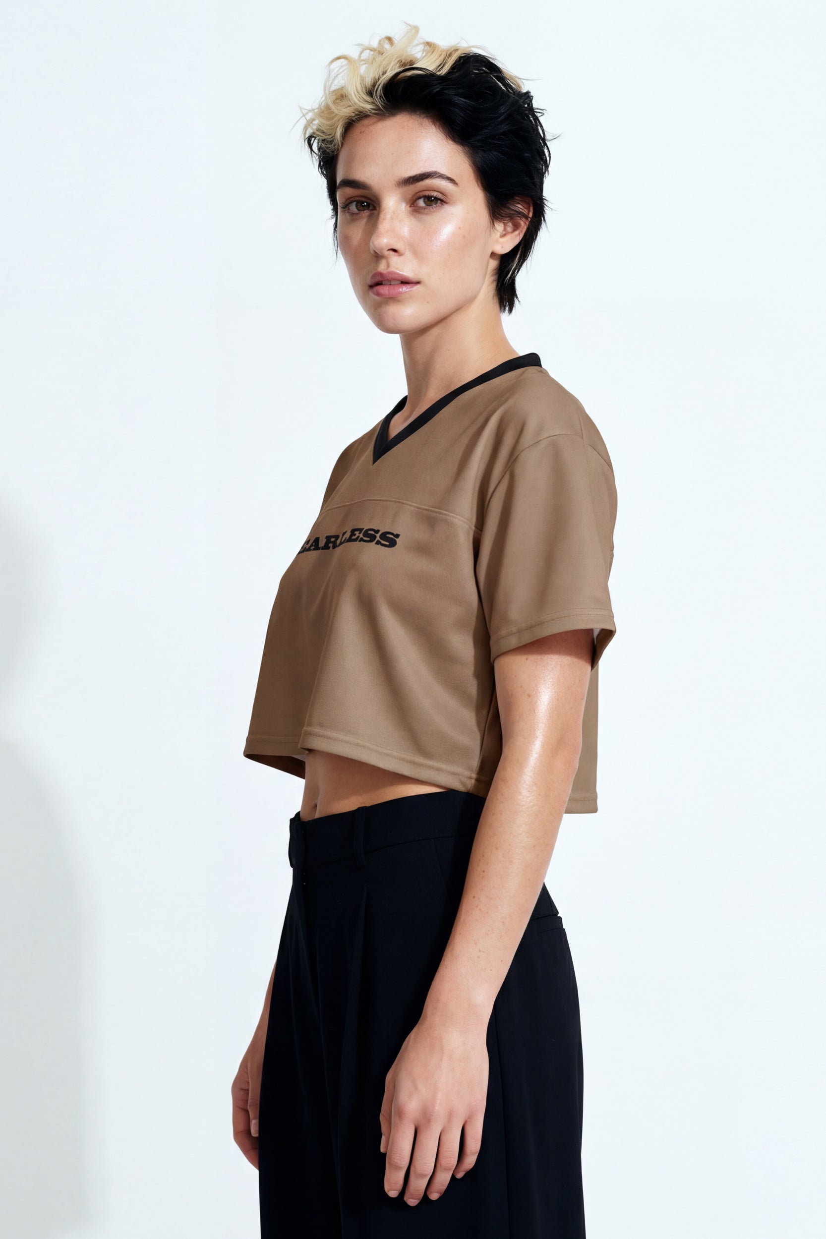 Cropped Football Shirt - Toast