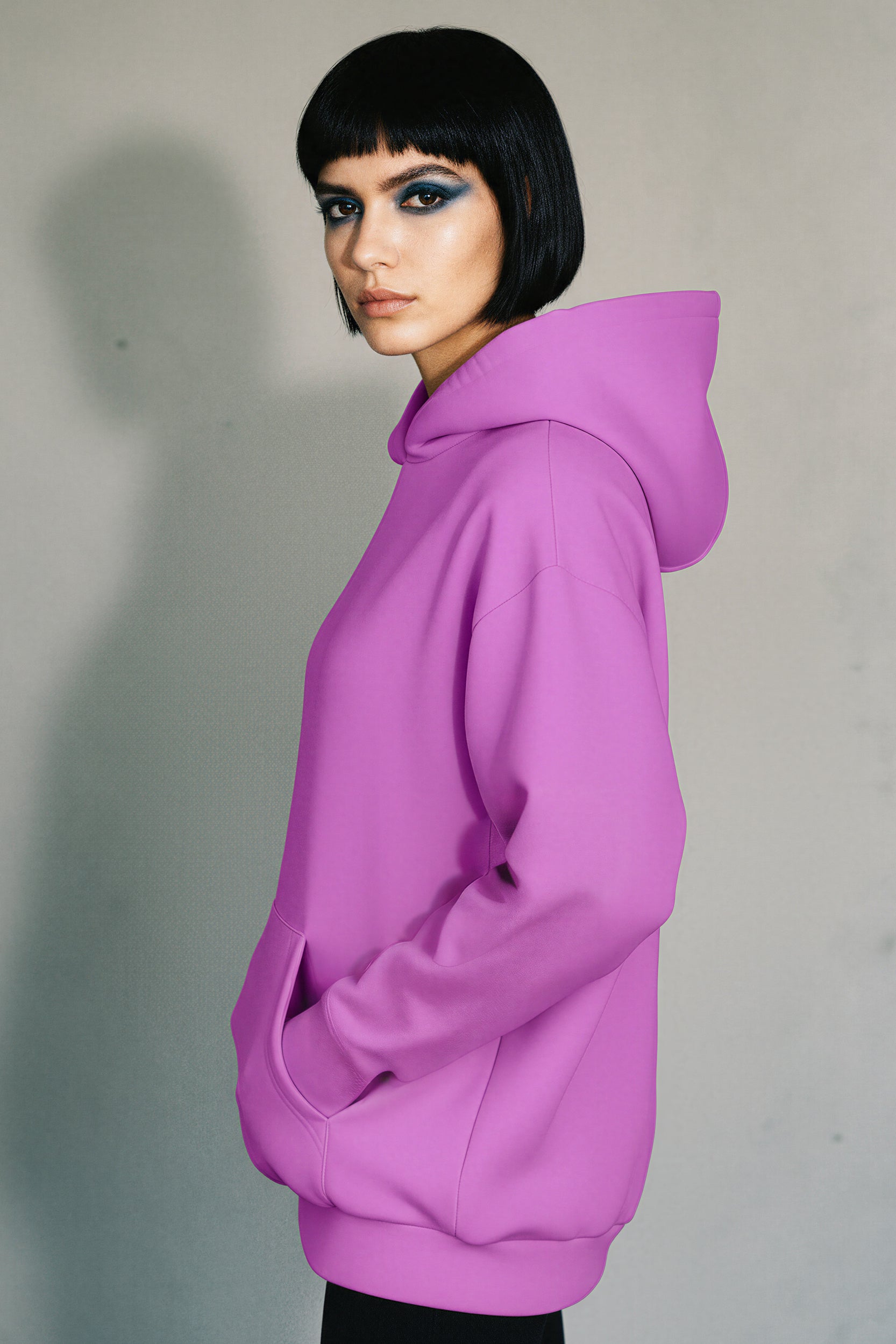 Oversized Heavy Hoodie - ElectricFuchsia