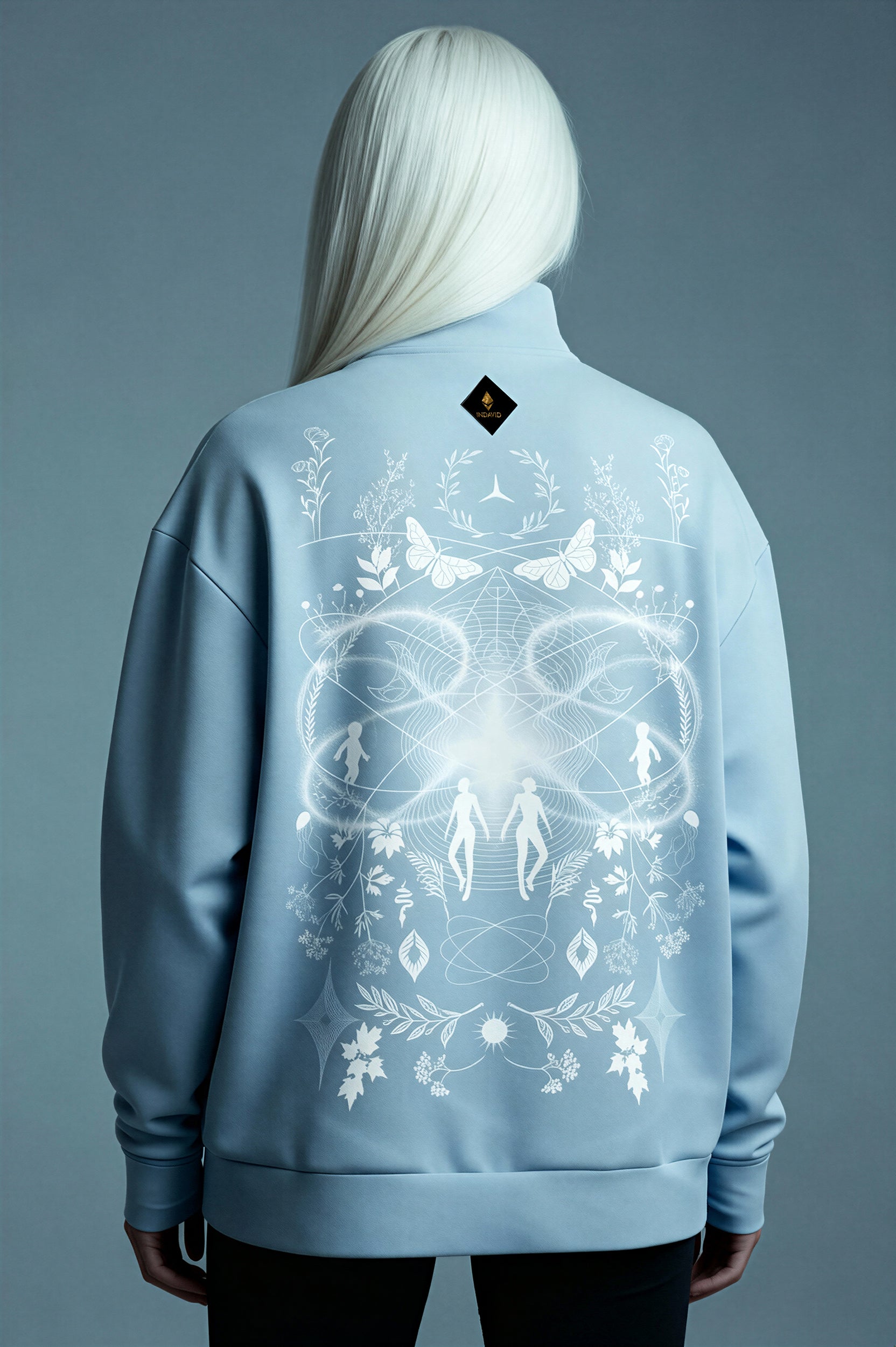 Oversized Heavy Zip Sweatshirt - AuraBlue