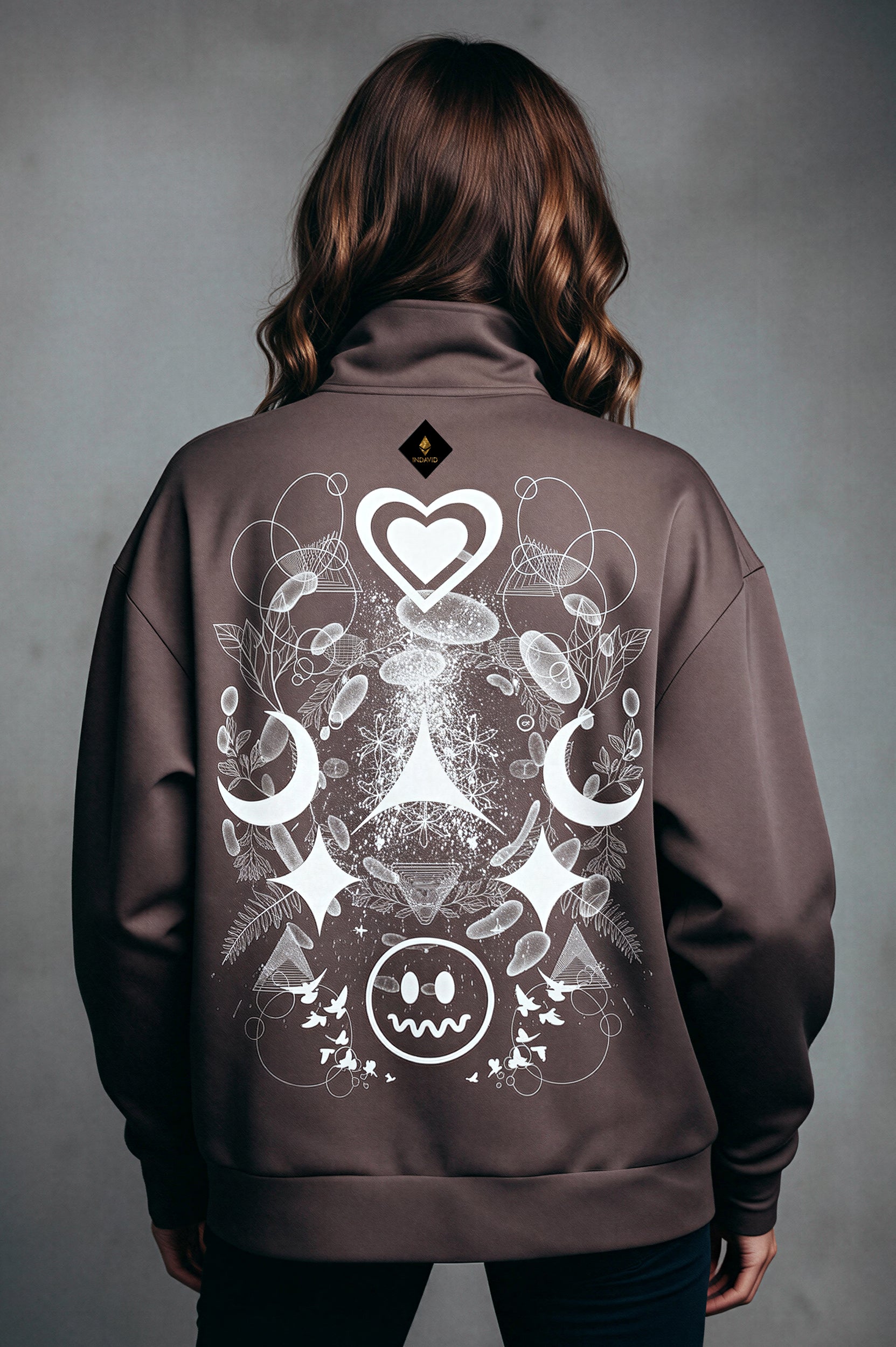 Oversized Heavy Zip Sweatshirt - CacaoPowder