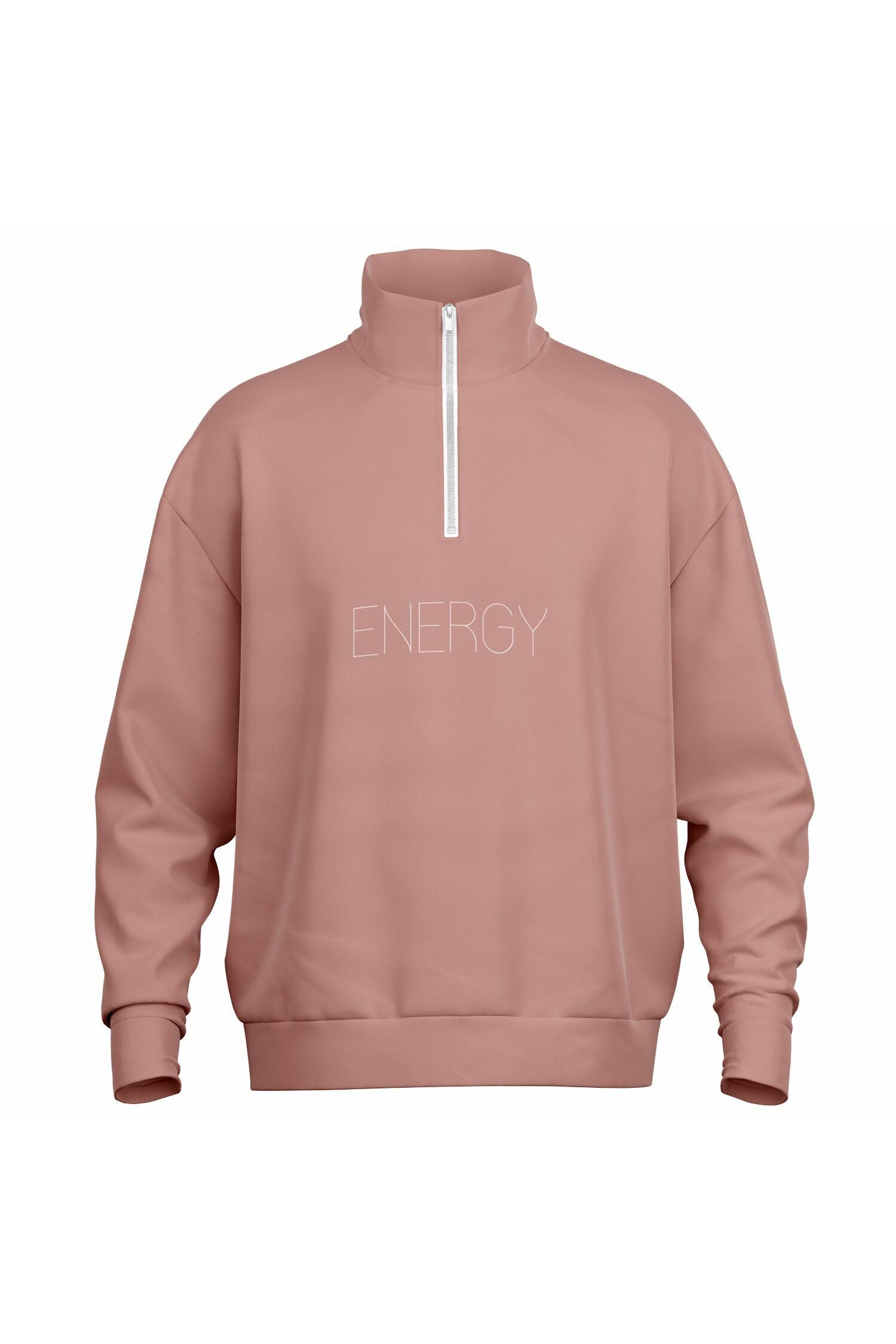 Oversized Heavy Zip Sweatshirt - Clay