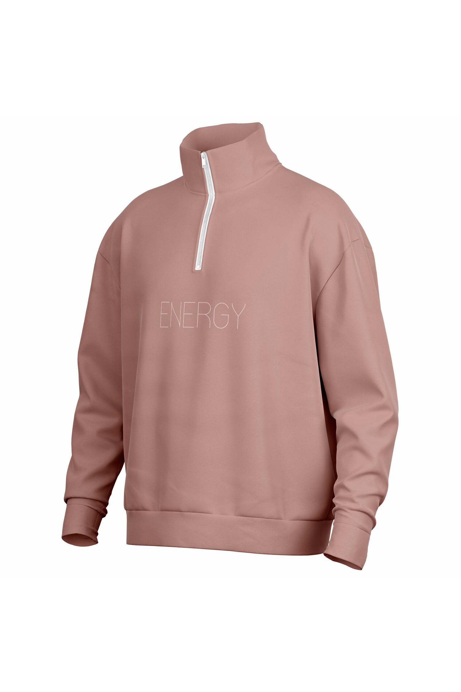Oversized Heavy Zip Sweatshirt - Clay
