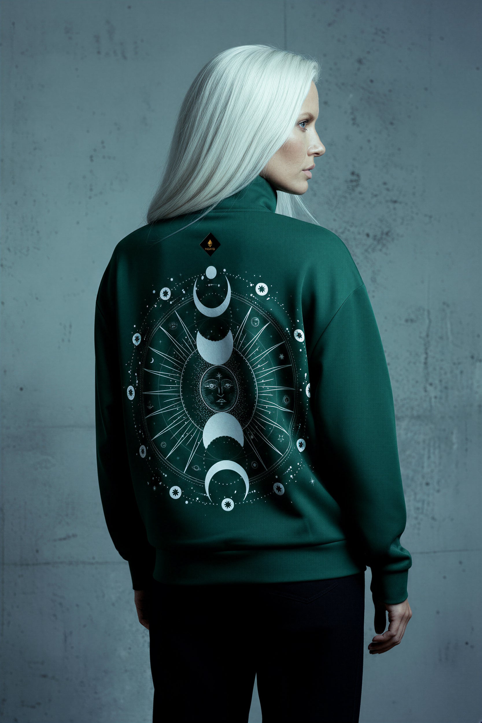 Oversized Heavy Zip Sweatshirt - DeepGreen