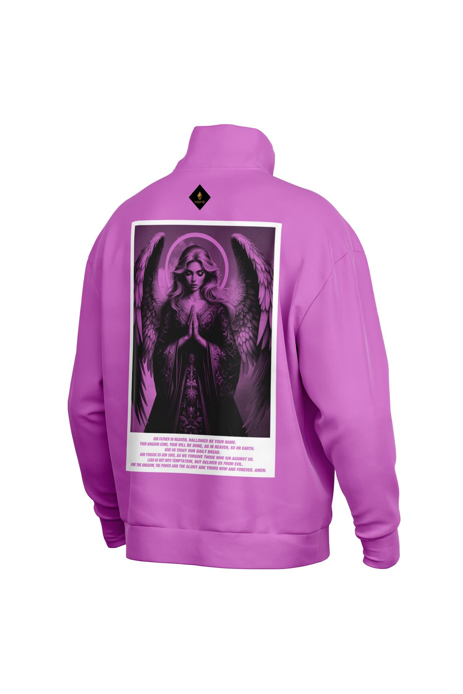 Oversized Heavy Zip Sweatshirt - ElectricFuchsia