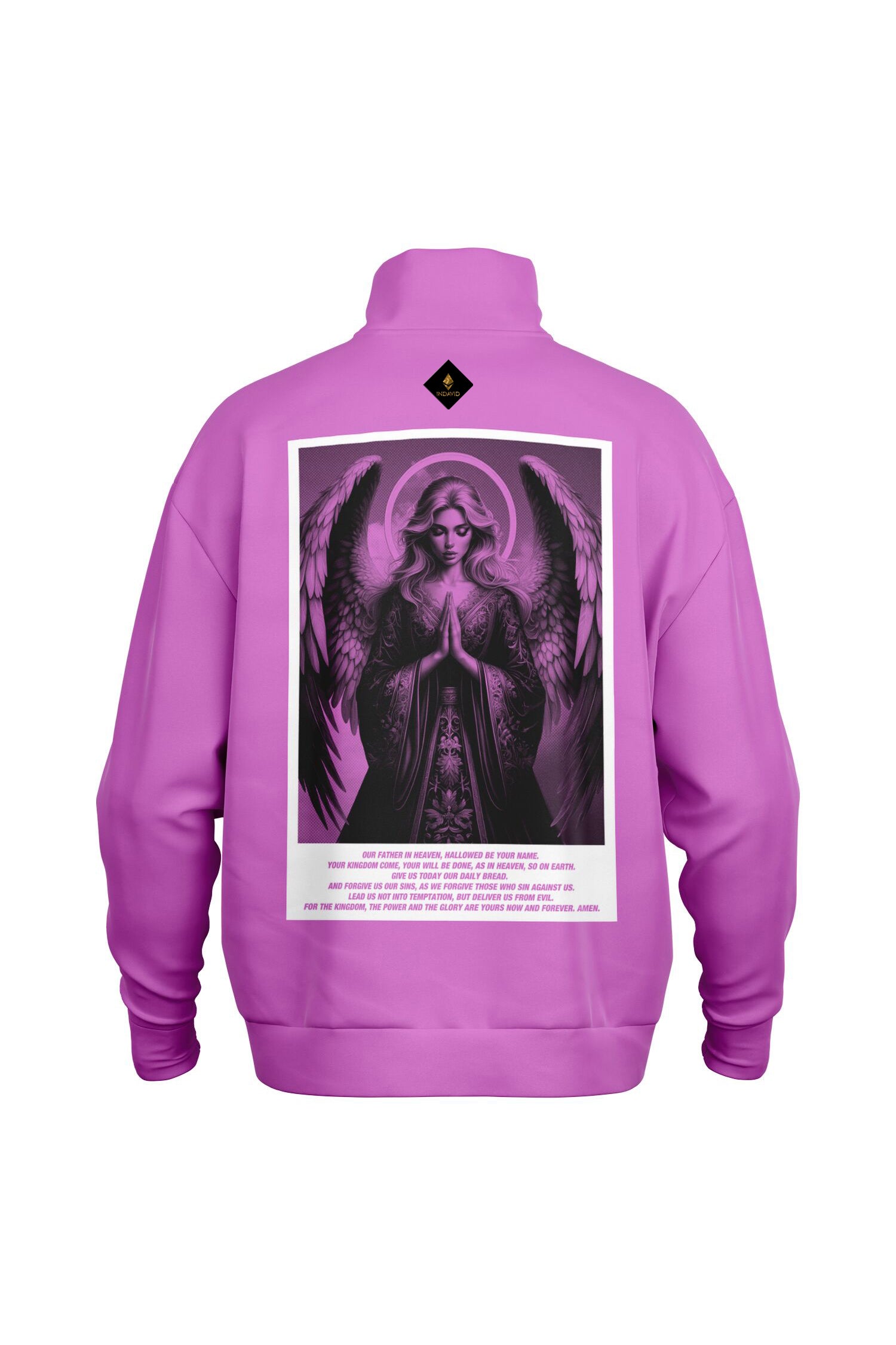 Oversized Heavy Zip Sweatshirt - ElectricFuchsia
