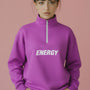 Oversized Heavy Zip Sweatshirt - ElectricFuchsia