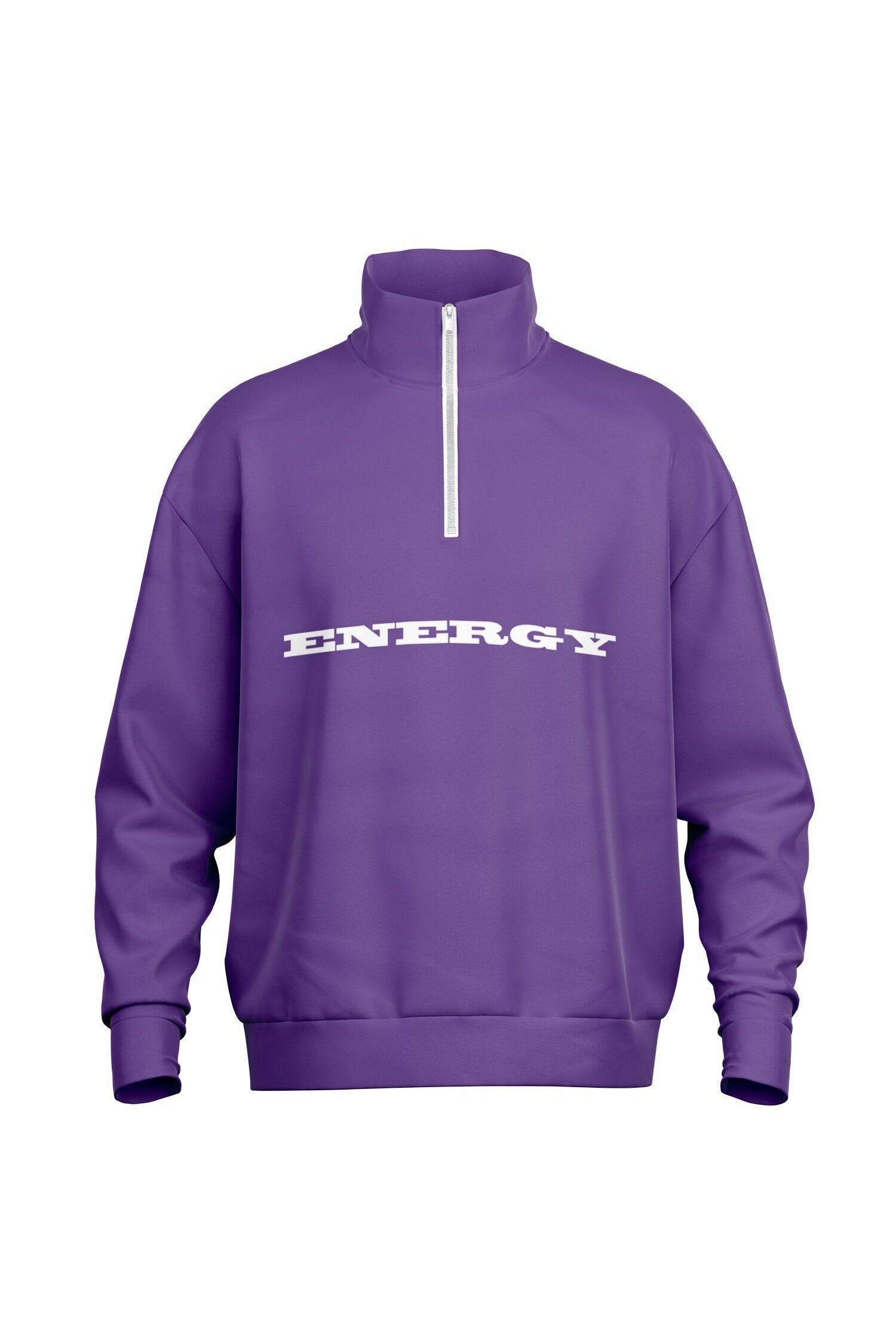 Oversized Heavy Zip Sweatshirt - FreshPurple