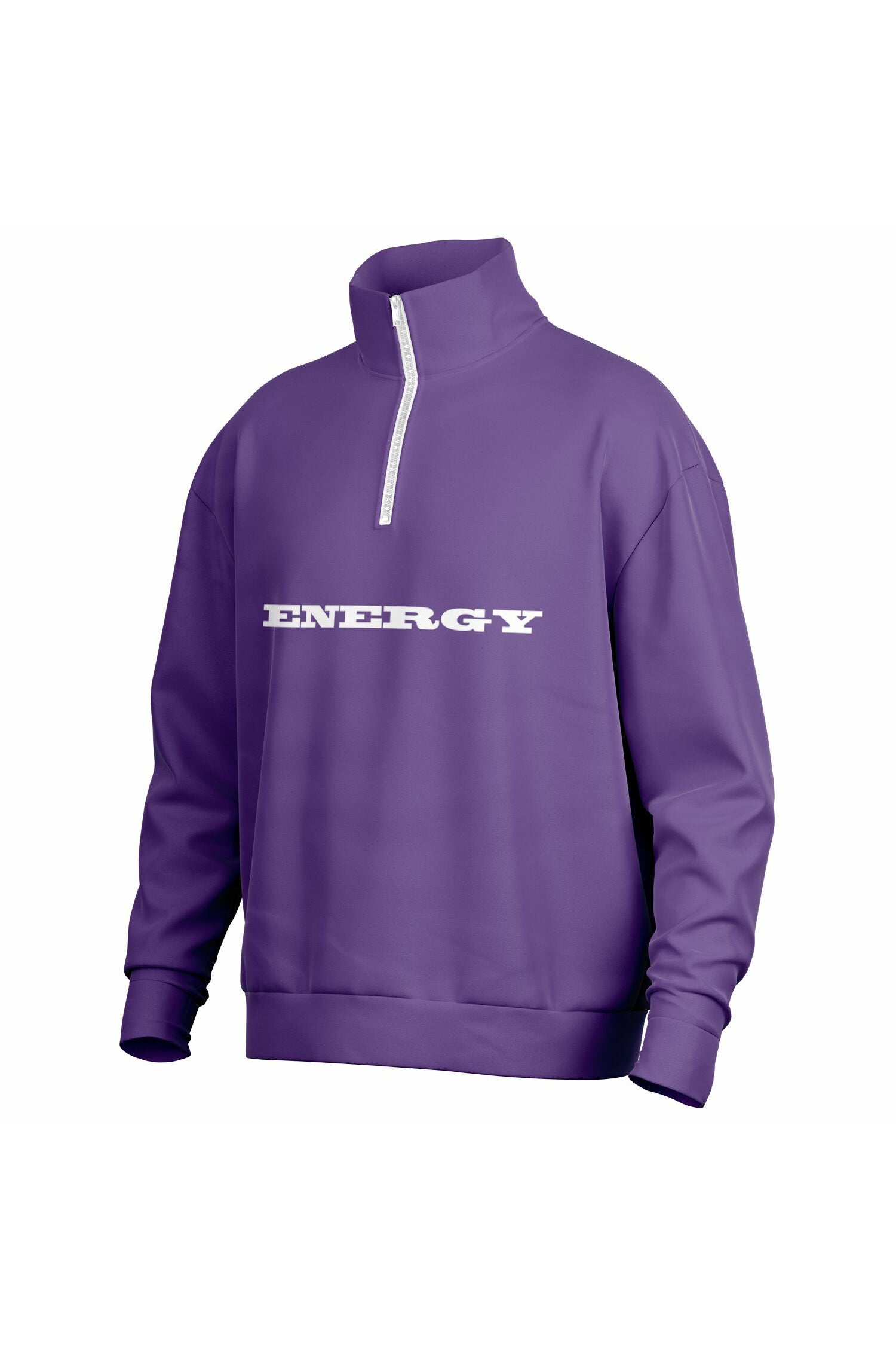 Oversized Heavy Zip Sweatshirt - FreshPurple