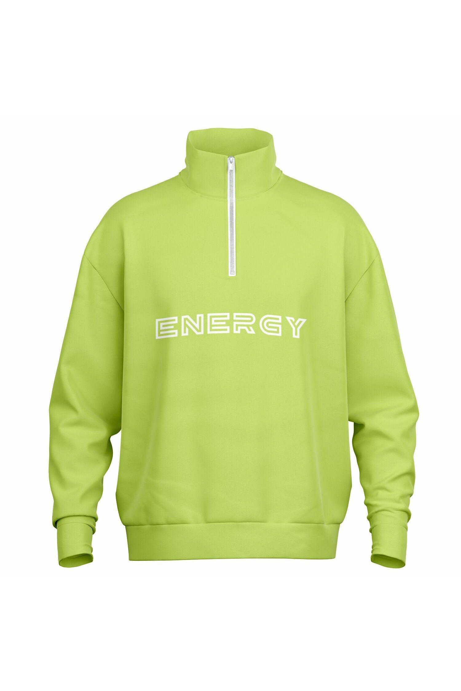 Oversized Heavy Zip Sweatshirt - GreenGlow