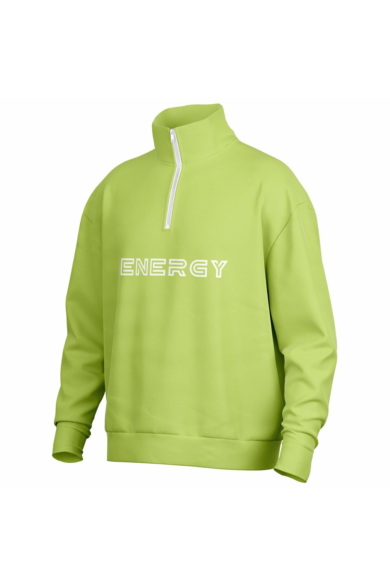 Oversized Heavy Zip Sweatshirt - GreenGlow
