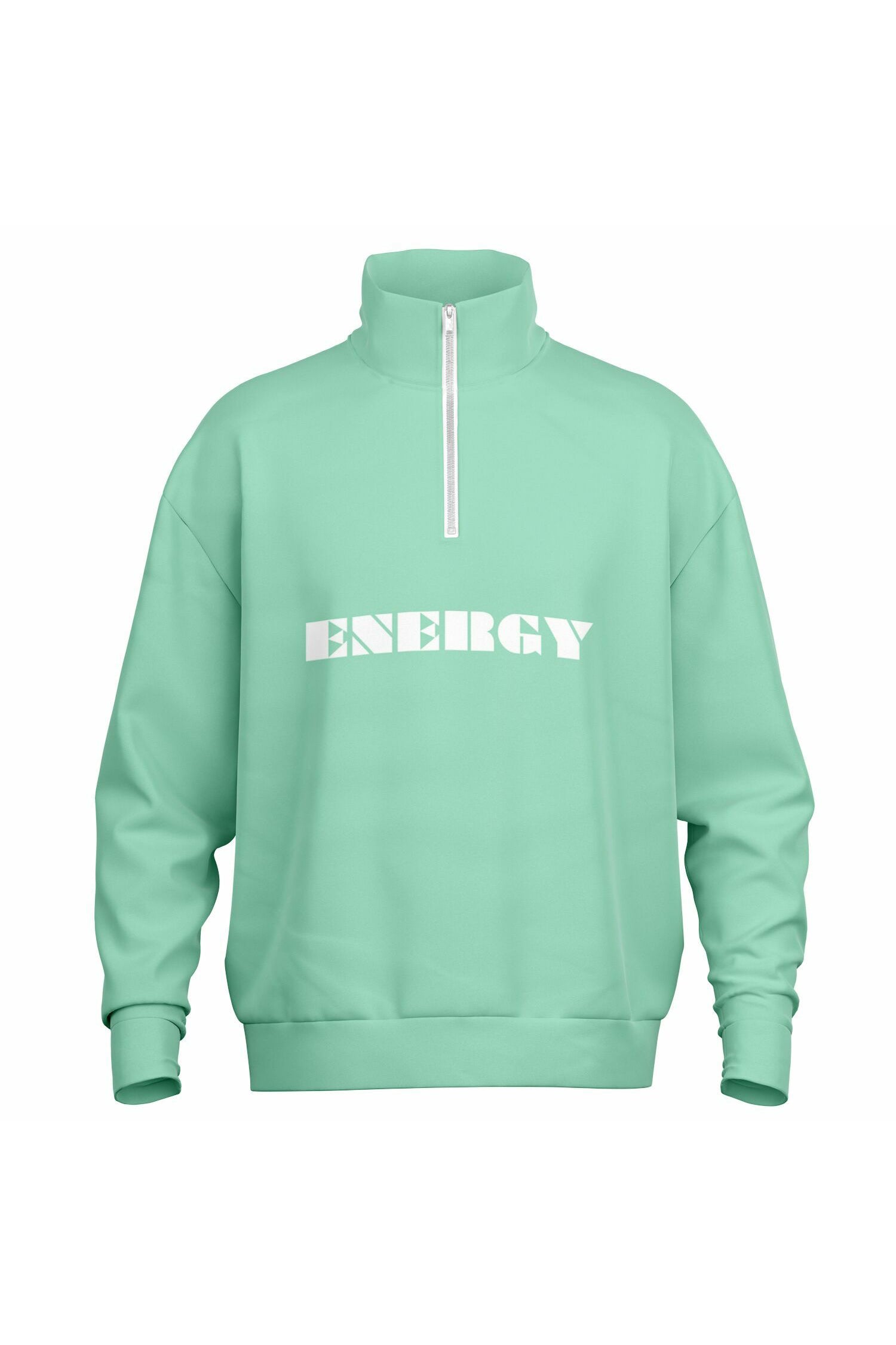 Oversized Heavy Zip Sweatshirt - JellyMint