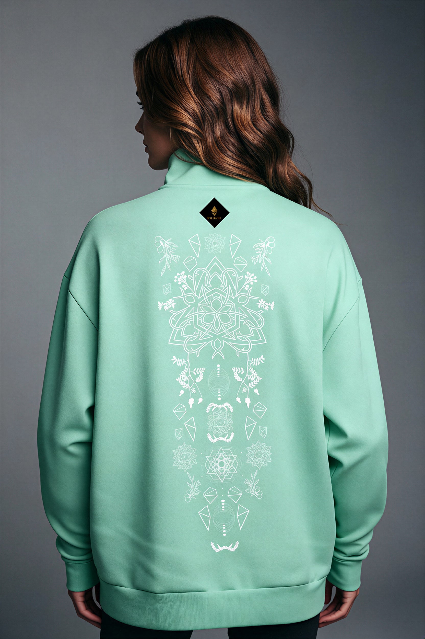 Oversized Heavy Zip Sweatshirt - JellyMint