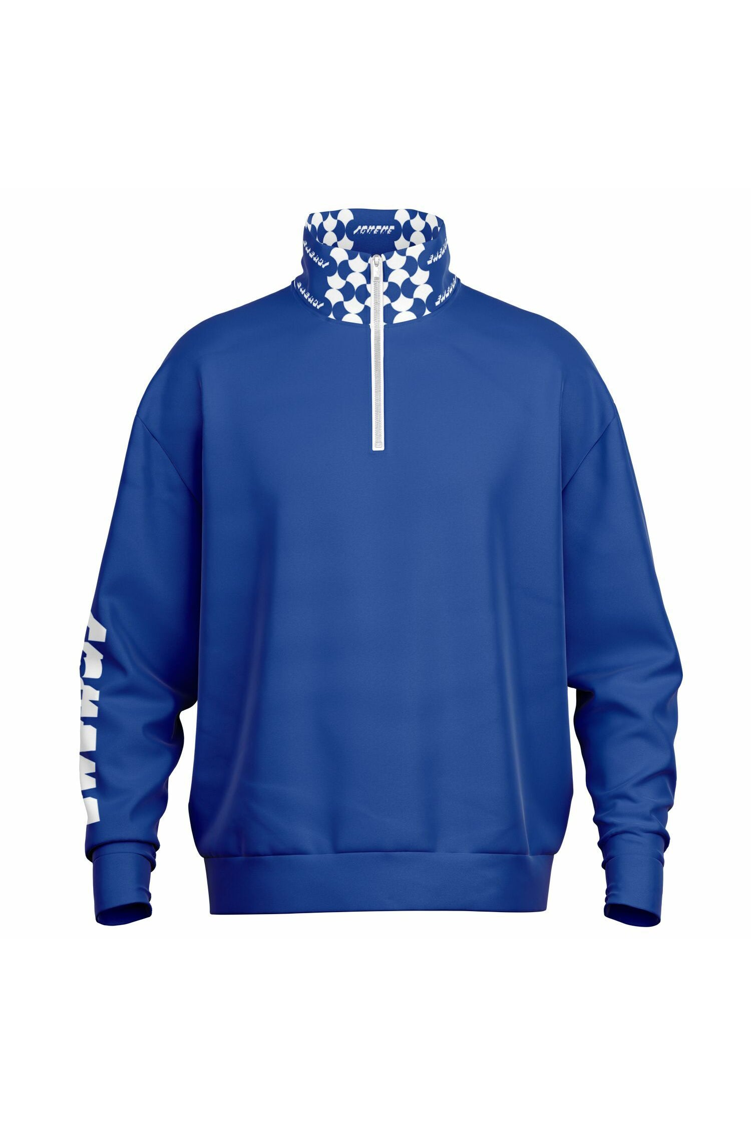 Oversized Heavy Zip Sweatshirt - LuminousBlue