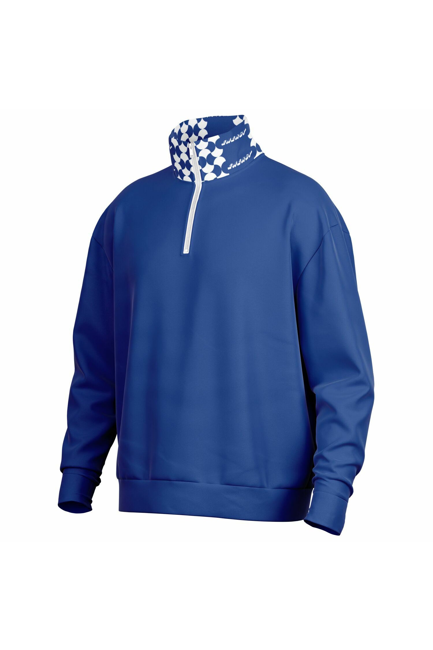 Oversized Heavy Zip Sweatshirt - LuminousBlue