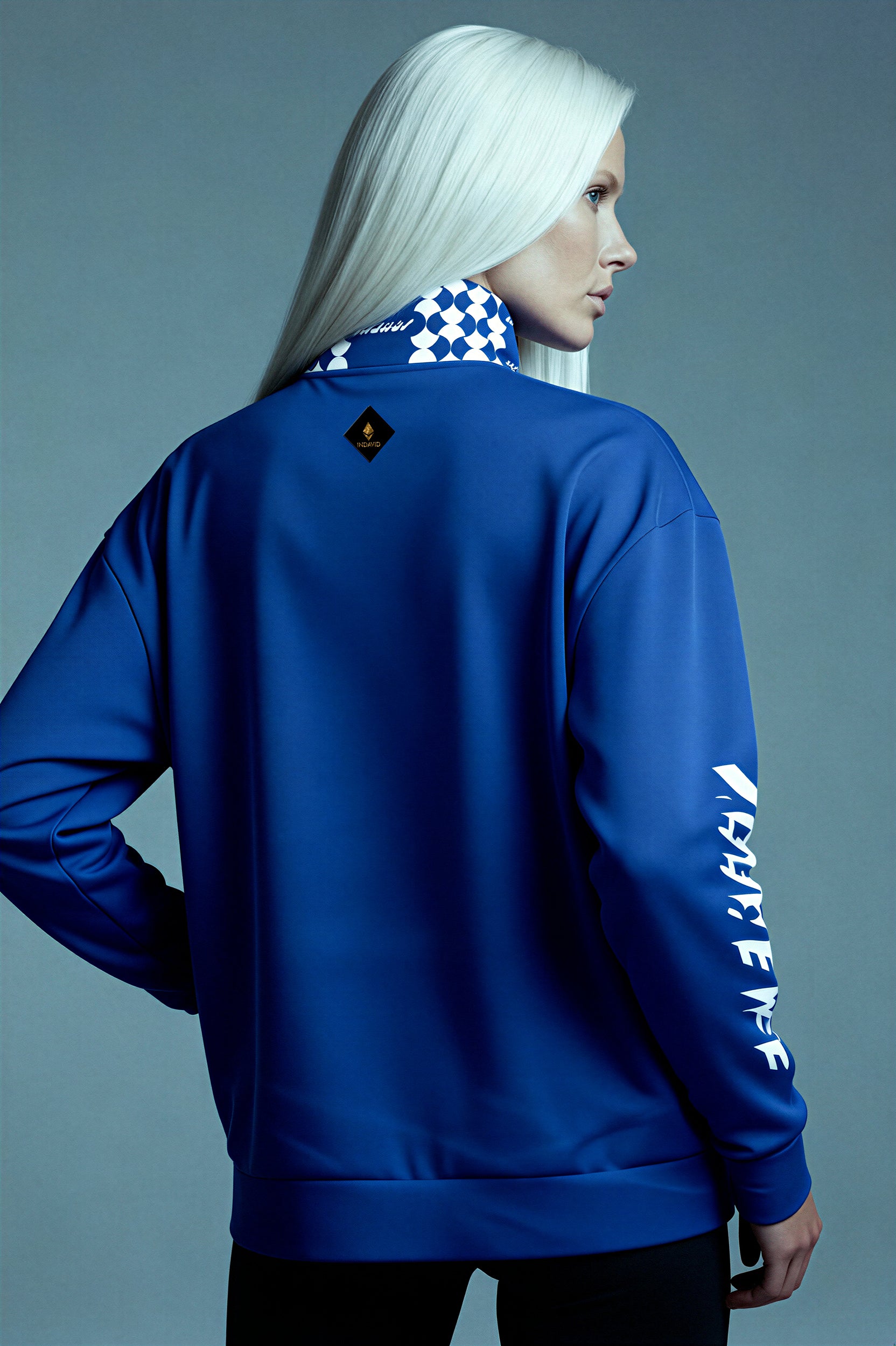 Oversized Heavy Zip Sweatshirt - LuminousBlue