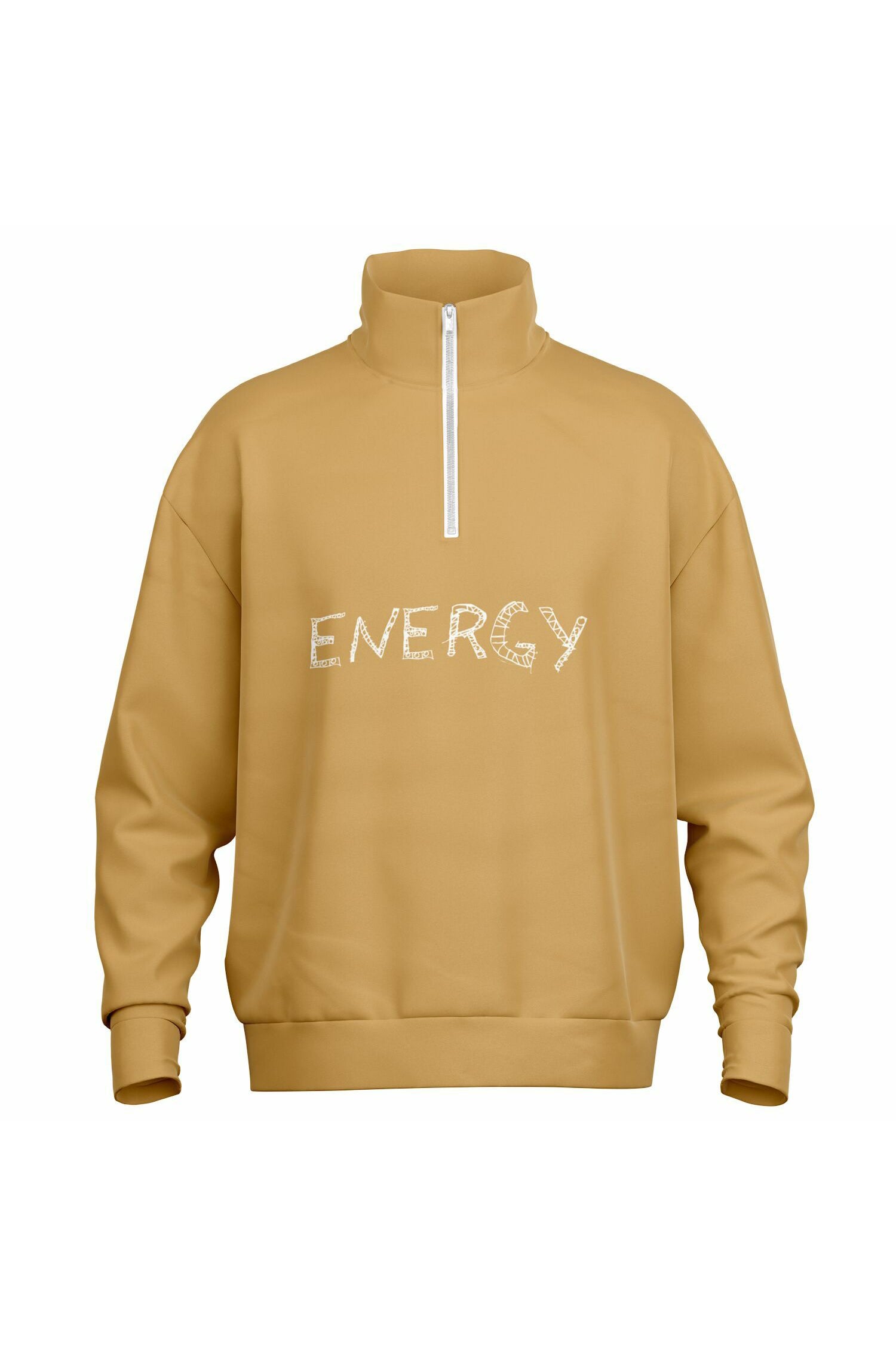 Oversized Heavy Zip Sweatshirt - Maize