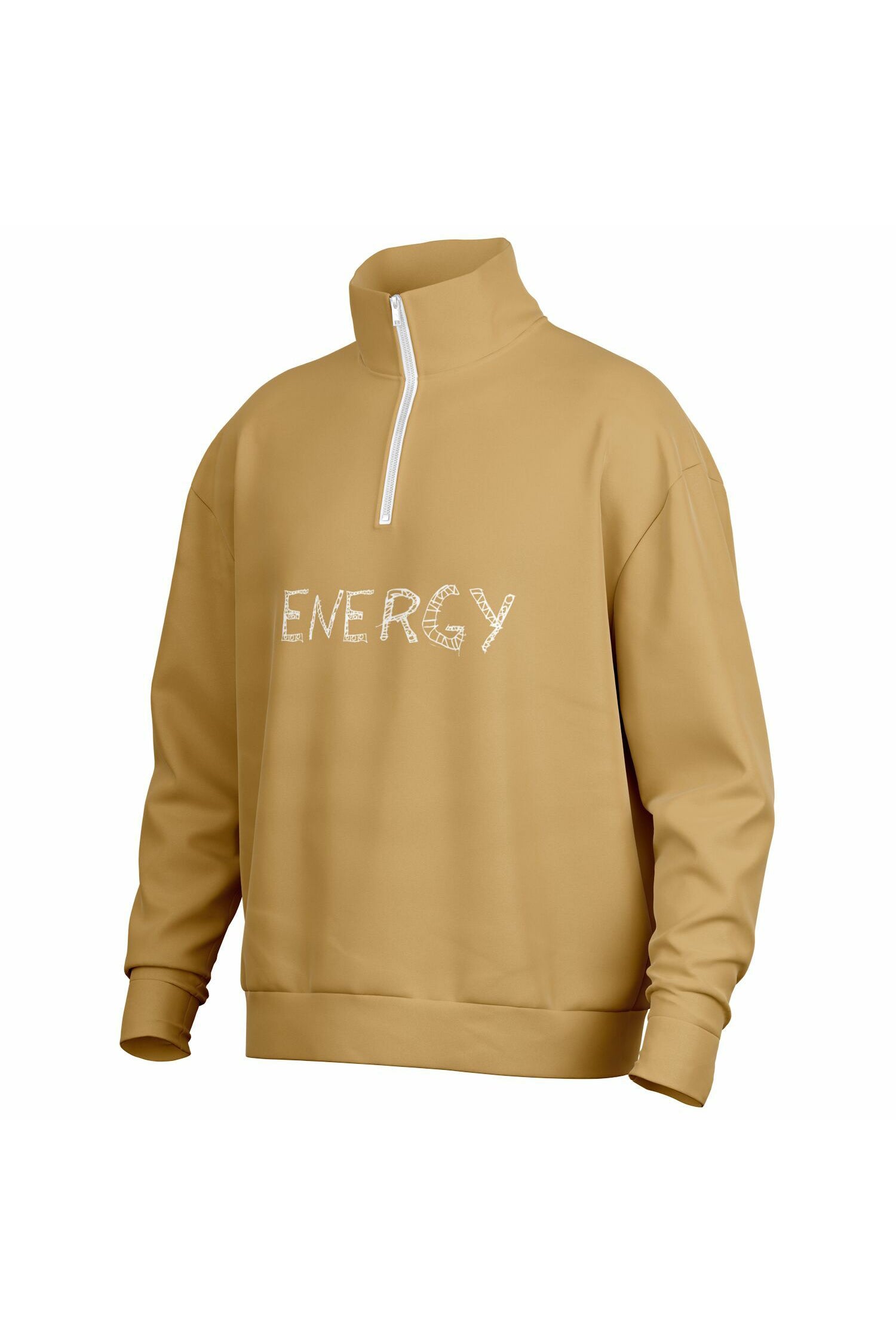 Oversized Heavy Zip Sweatshirt - Maize