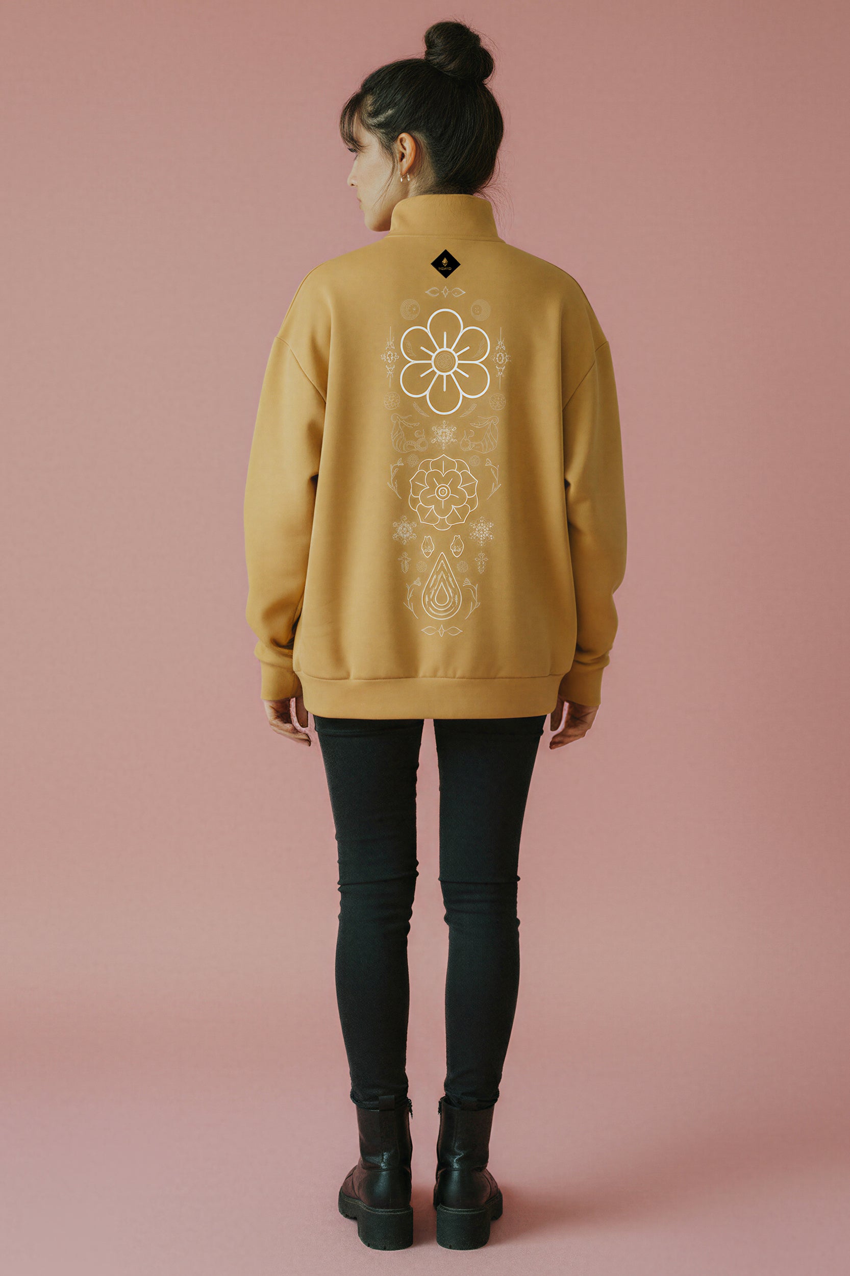 Oversized Heavy Zip Sweatshirt - Maize