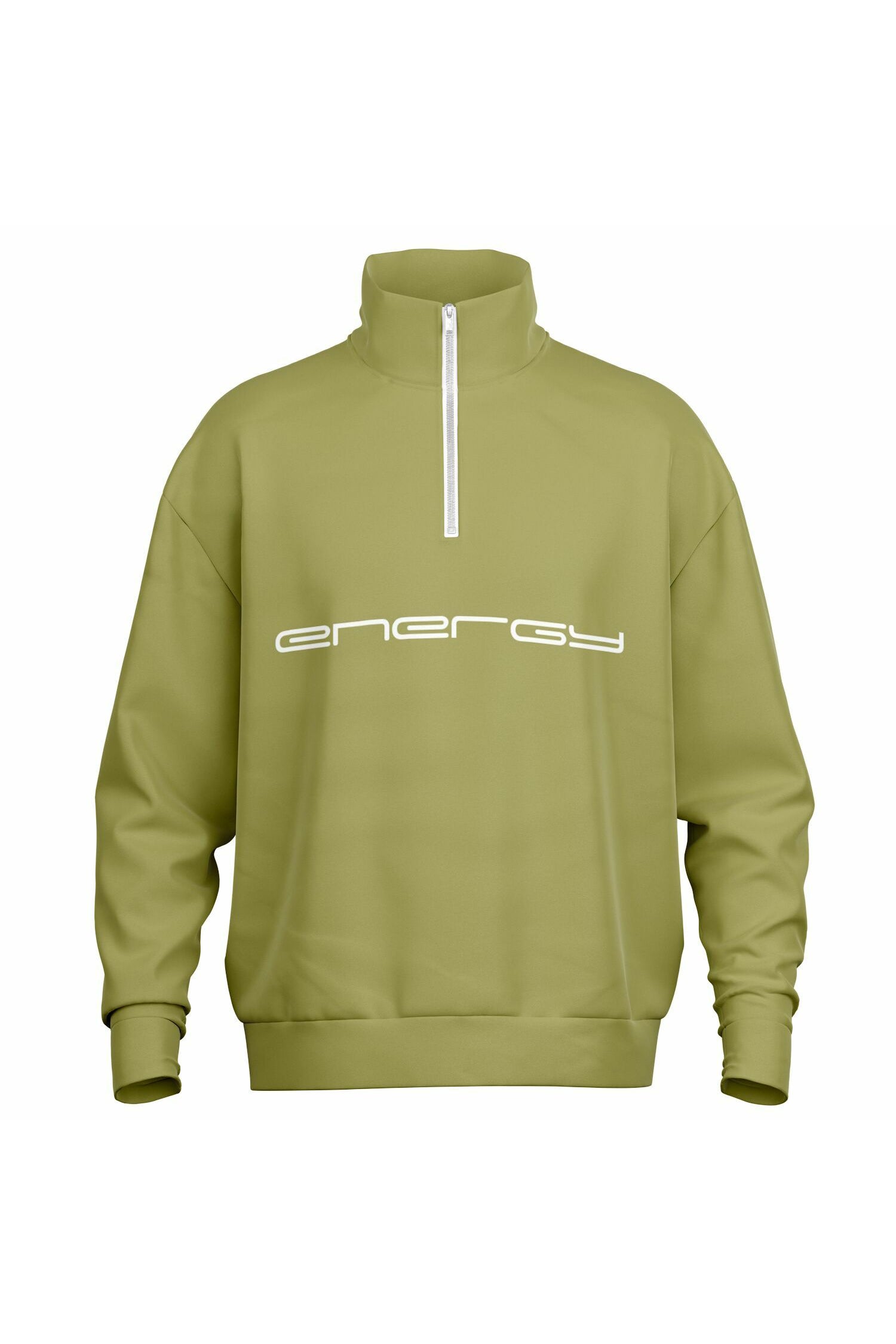 Oversized Heavy Zip Sweatshirt - MeadowlandGreen
