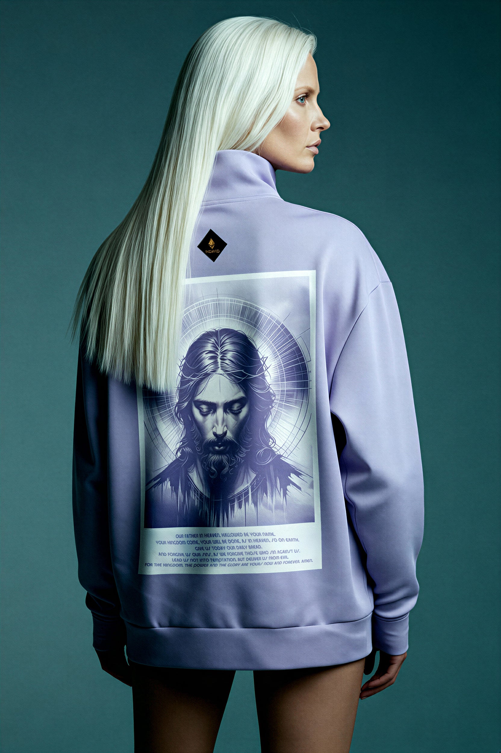 Oversized Heavy Zip Sweatshirt - PeacefulLilac