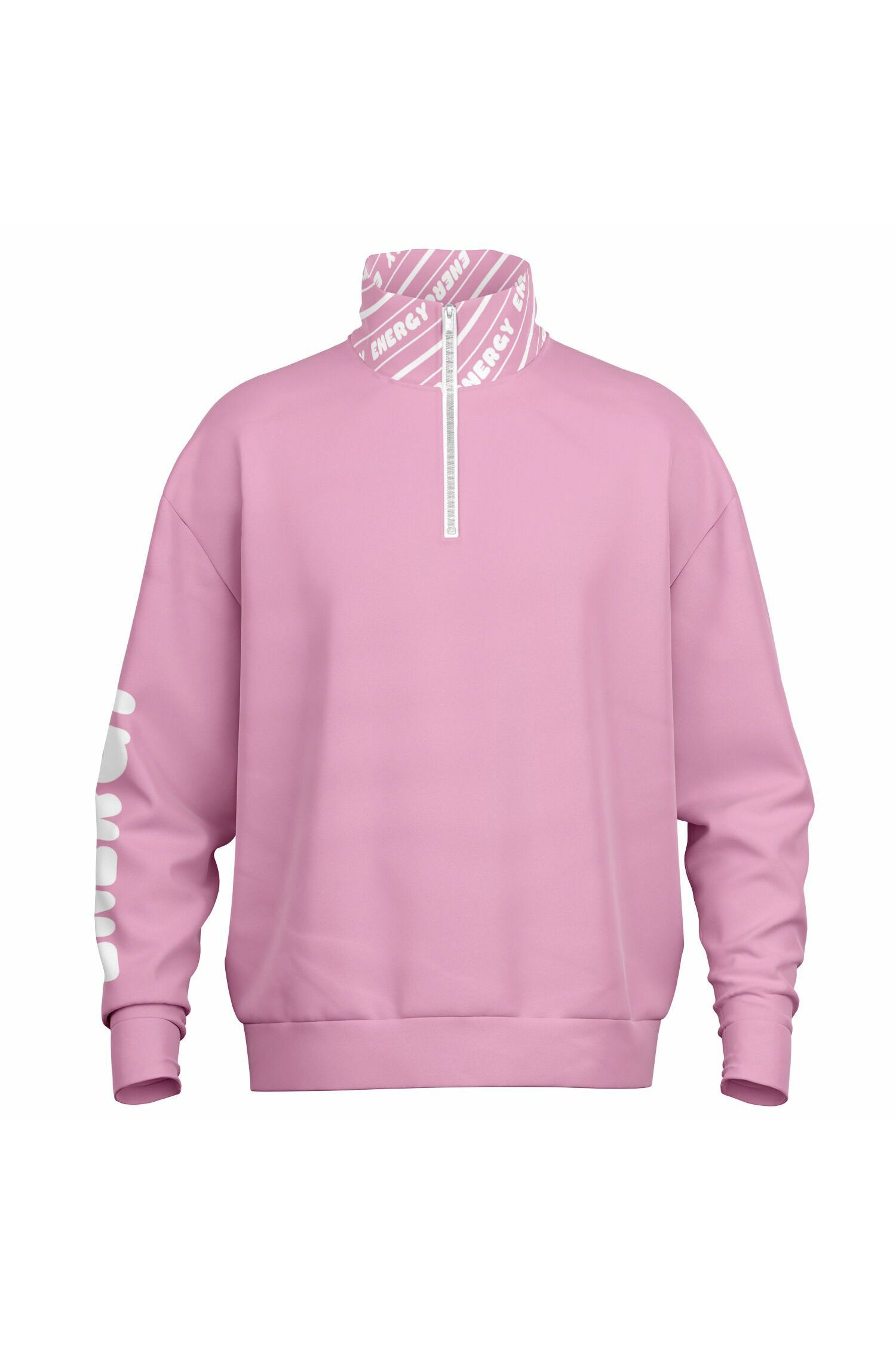 Oversized Heavy Zip Sweatshirt - PopPink