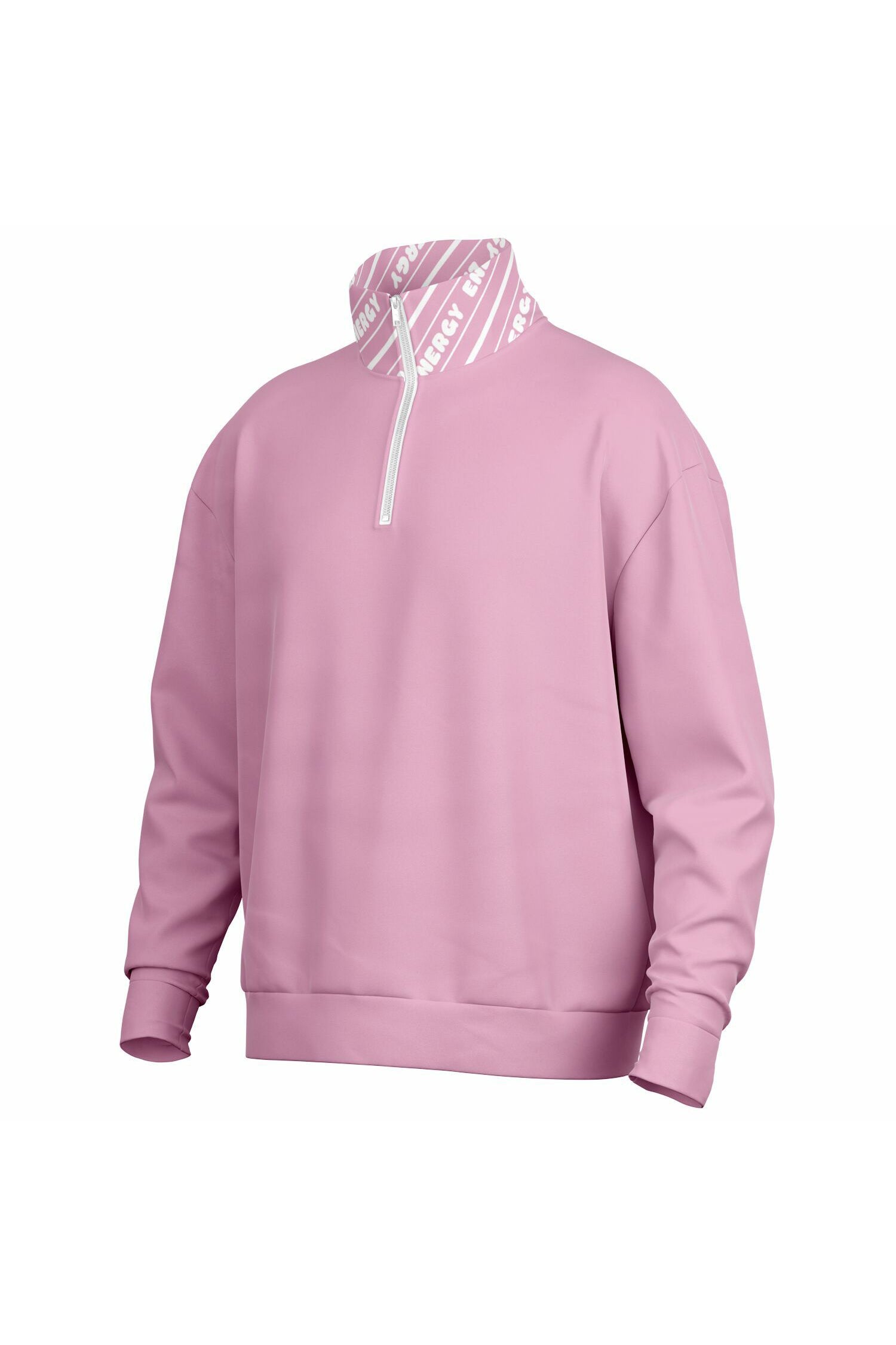 Oversized Heavy Zip Sweatshirt - PopPink